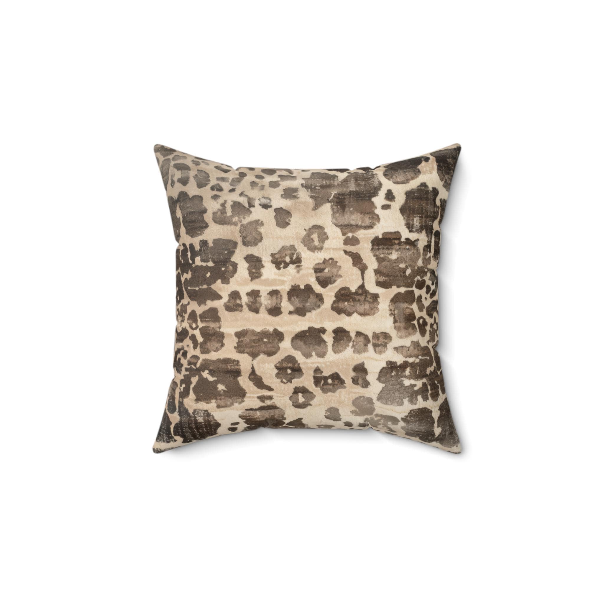 Gray Cheetah Faux Linen Throw Pillow with Insert