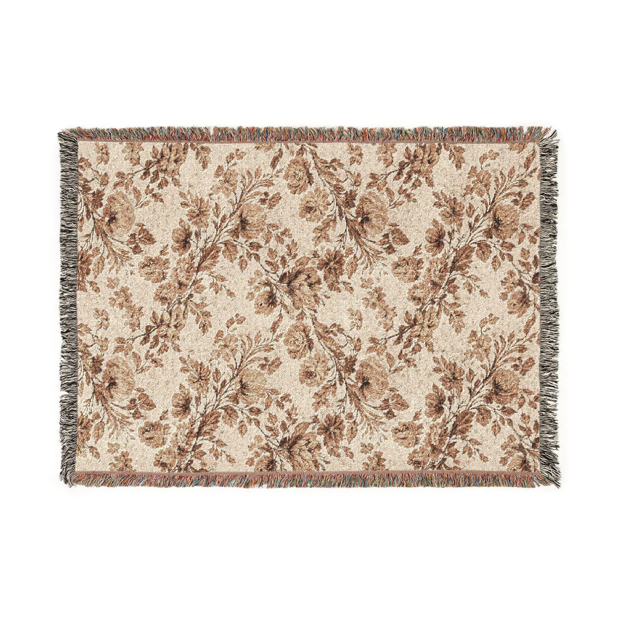 Floral Vintage Taupe Blanket