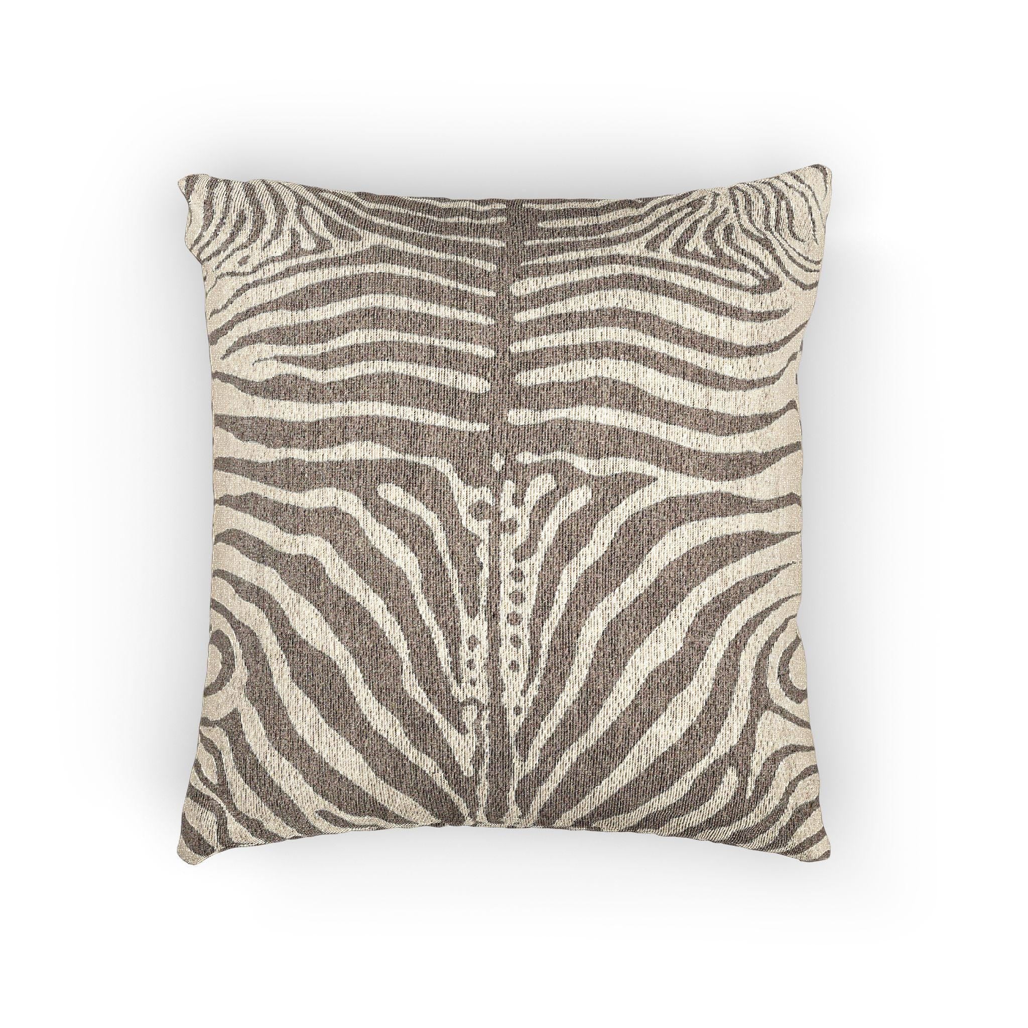 Greige Zebra Stripe Woven Pillow