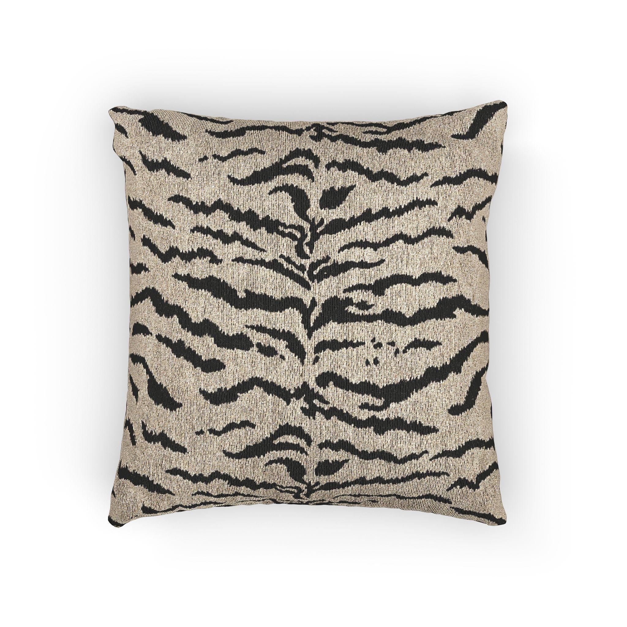 Gray Tiger Stripe Woven Pillow