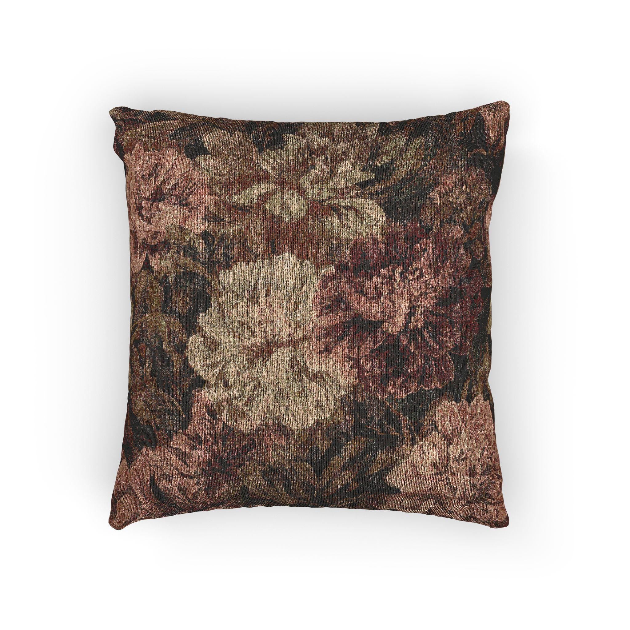 Vintage Peony Woven Pillow