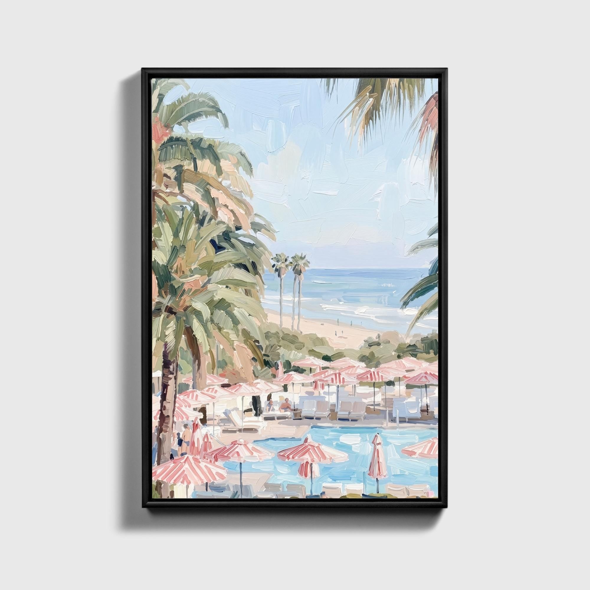 Pink & Blue Beach Day Canvas