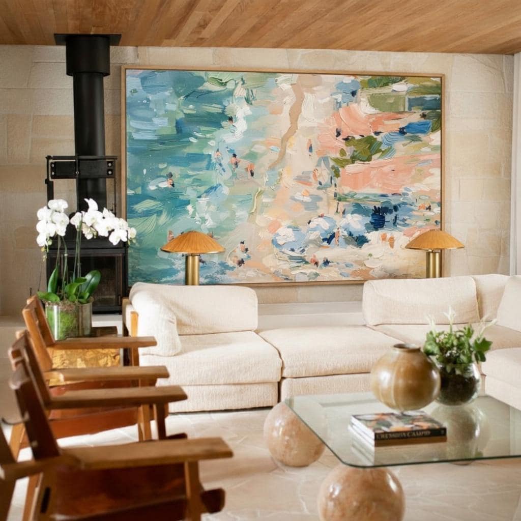 Blue & Sand Beach Canvas - Haven Walls