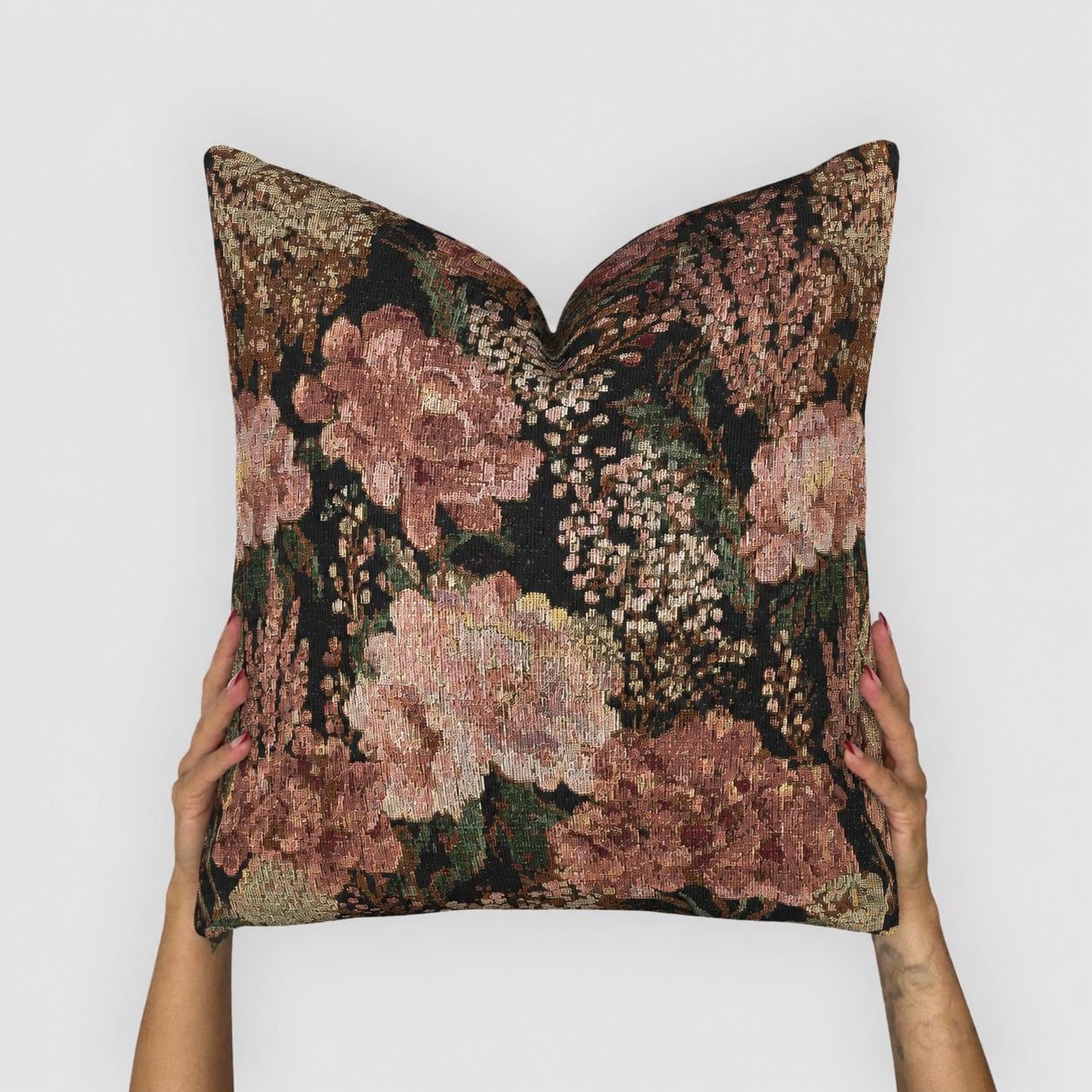 Rose Garden Woven Pillow with Insert 17" X 18"