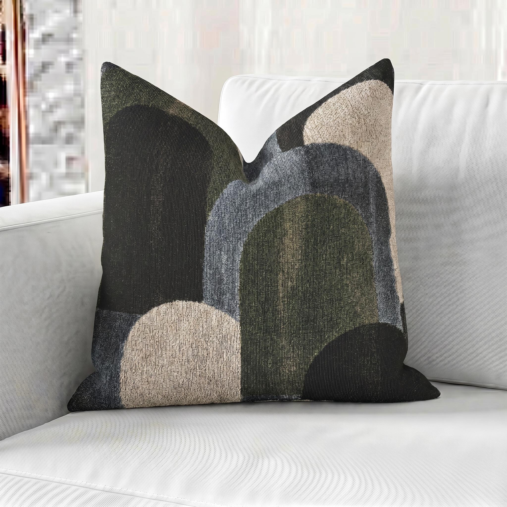 Baby Blue Art Deco Woven Pillow with Insert, 17" x 18"