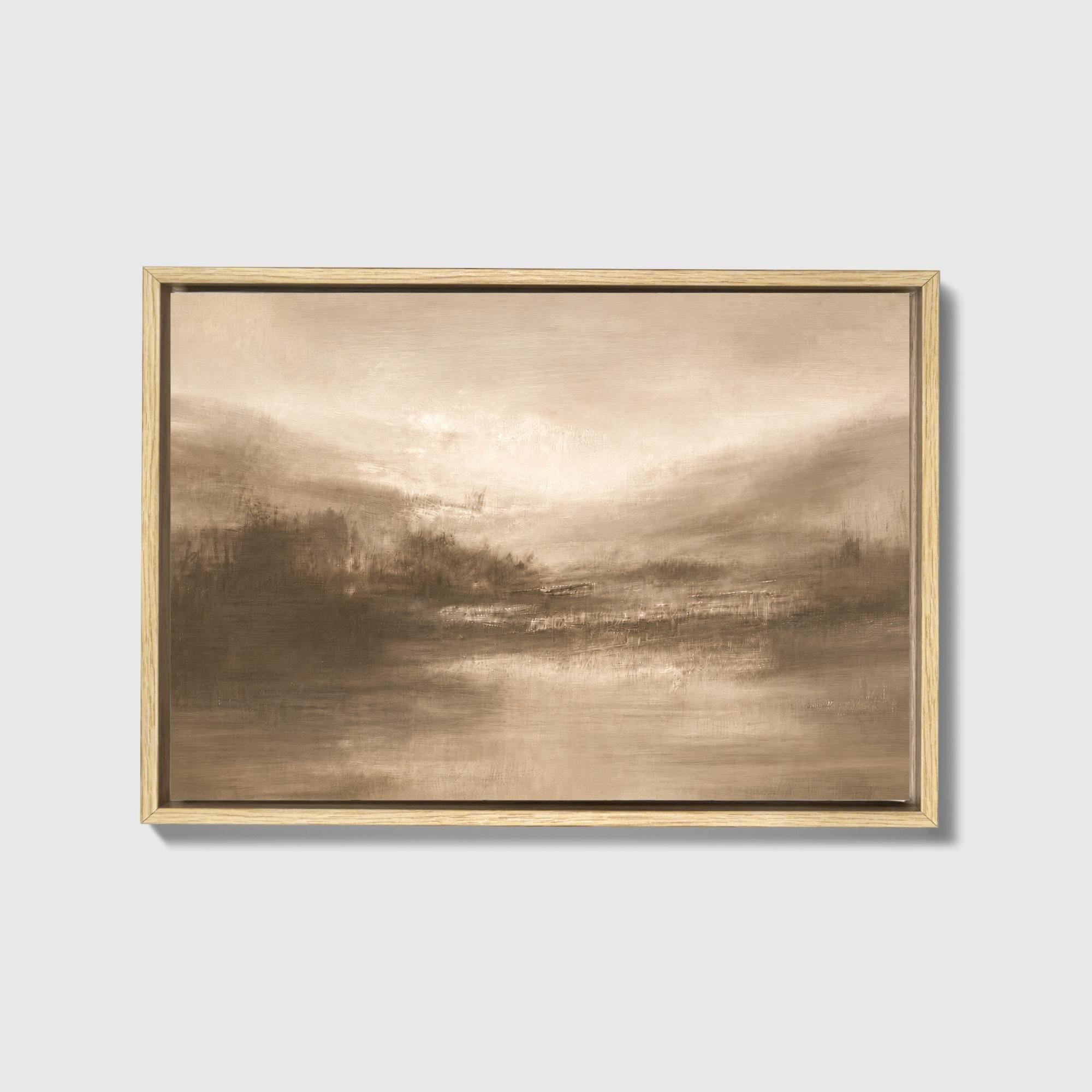 Abstract Landscape Canvas | Large Canvas Print - Beige Earth Tone Artwork, Moody Wall Decor