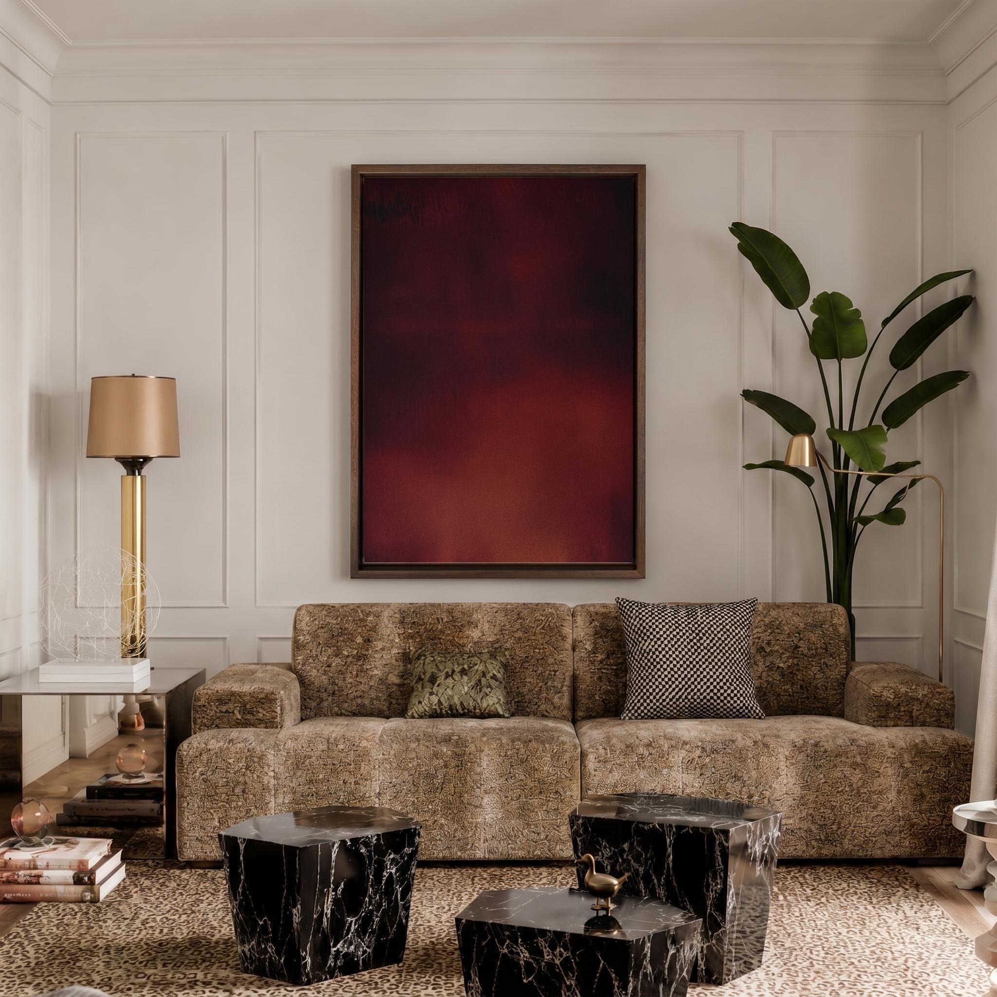 Burgundy Brushwork Canvas