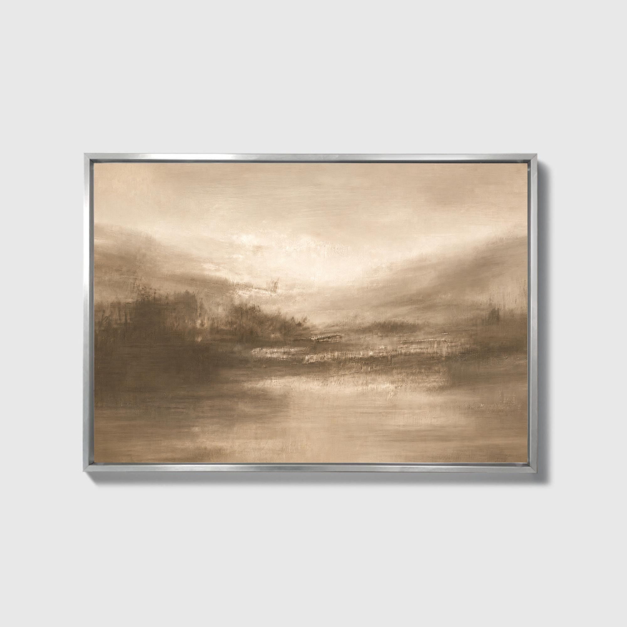 Abstract Landscape Canvas | Beige Earth Tone Wall Decor - Moody Expressionist Art