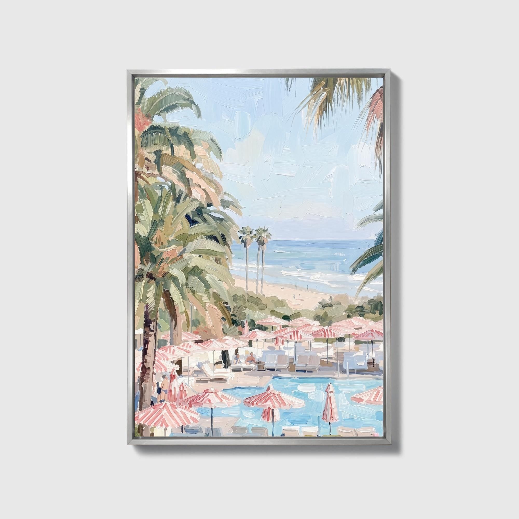 Pink & Blue Beach Day Canvas