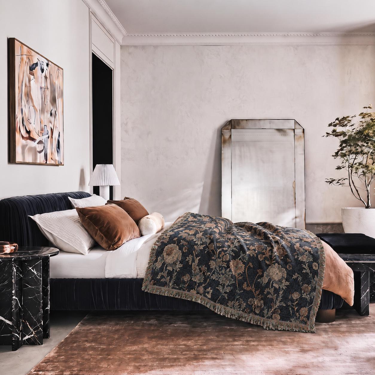 Botanical Baroque Woven Throw Blanket
