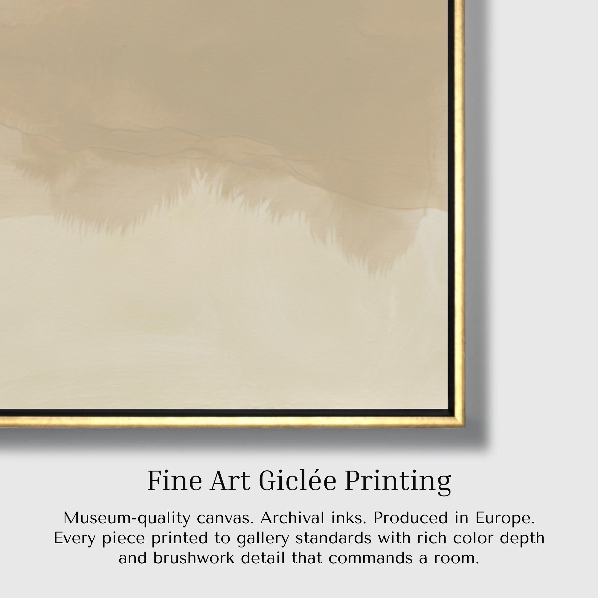 Neutral Abstract Canvas Art, Square Taupe Watercolor Print, Framed