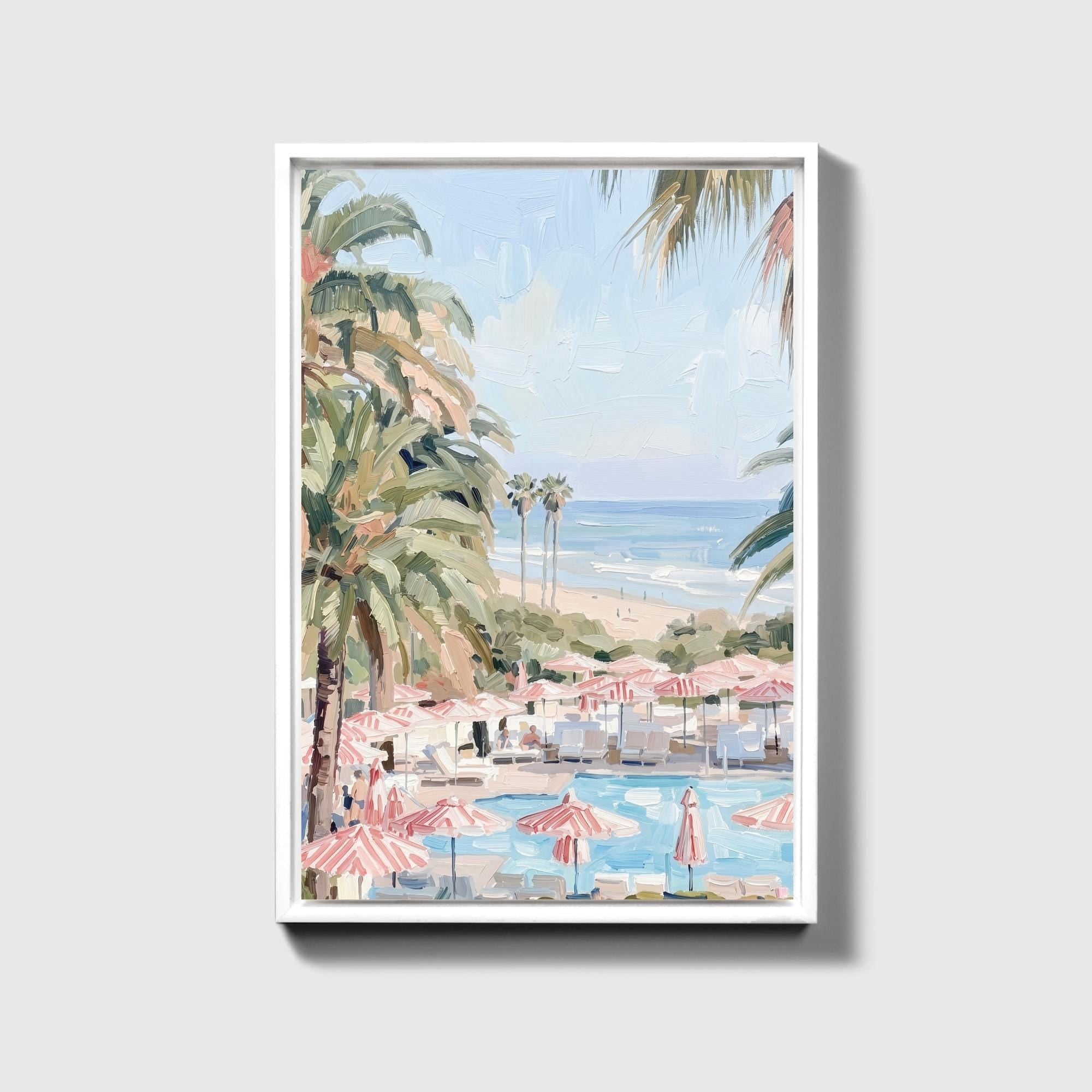 Pink & Blue Beach Day Canvas