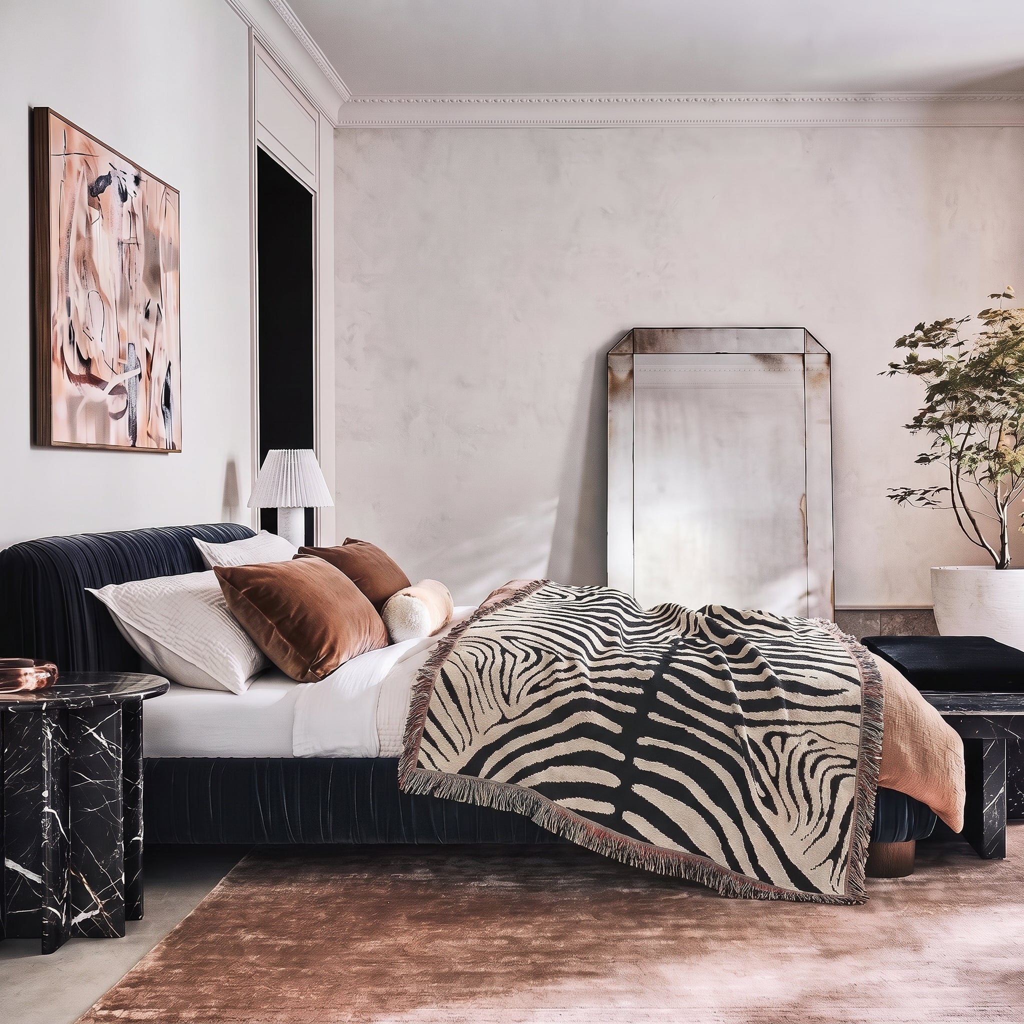 Zebra Stripe Woven Throw Blanket - Haven Walls