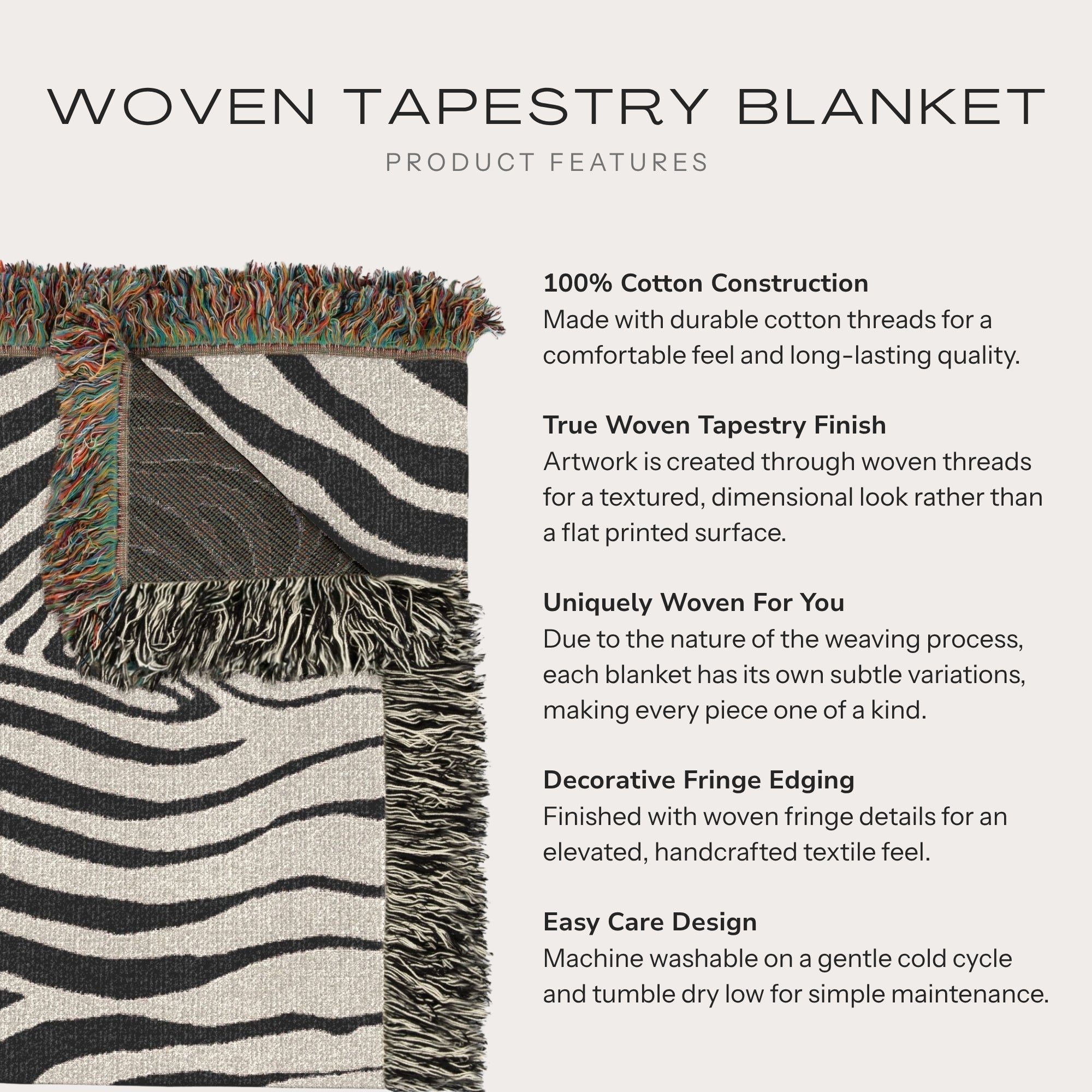 Zebra Stripe Woven Throw Blanket - Haven Walls
