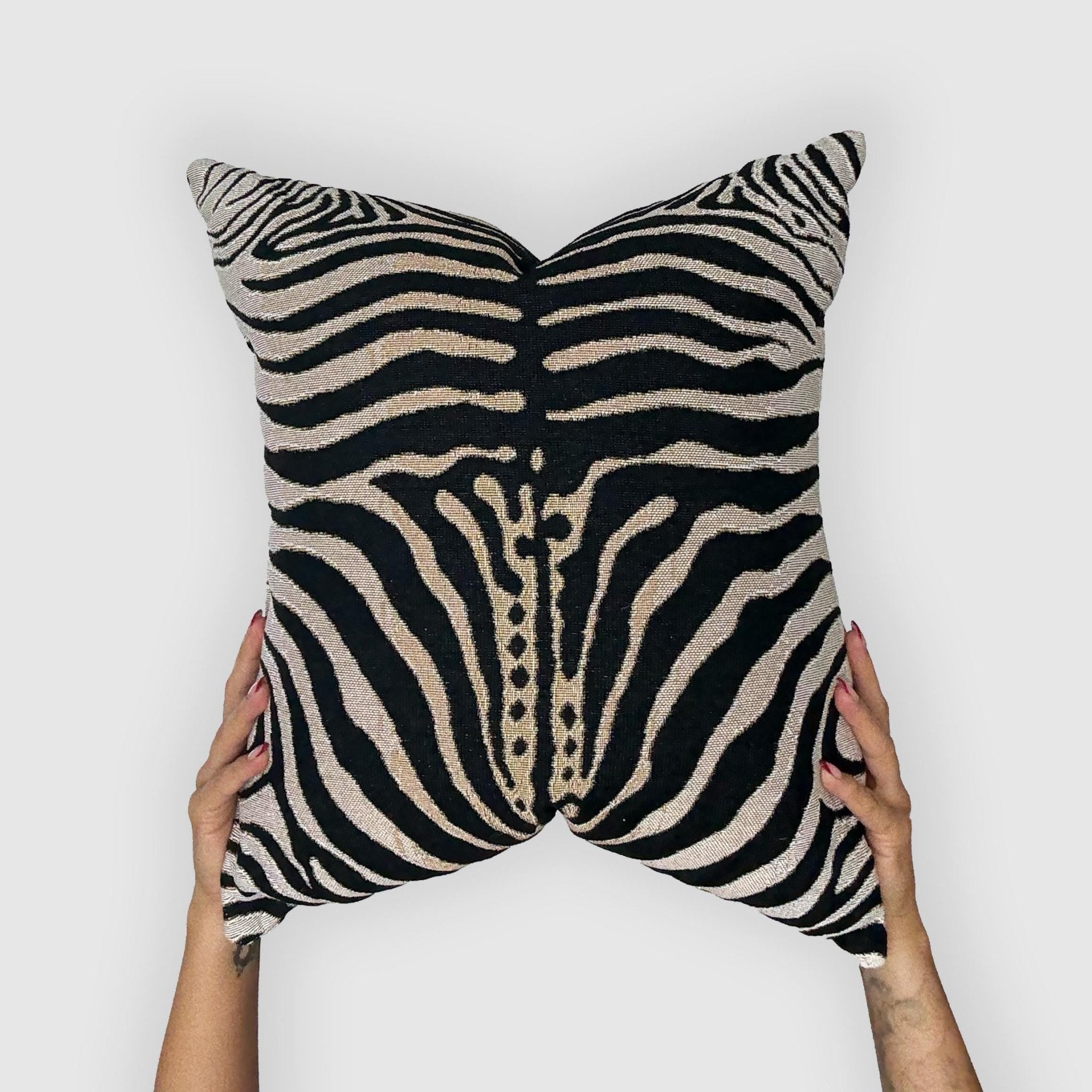 Zebra Stripe Woven Throw Pillow with Insert, 17" x 18" - Haven Walls