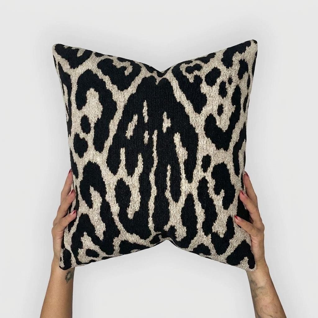 Cheetah Print Woven Pillow 17" x 18" with Insert