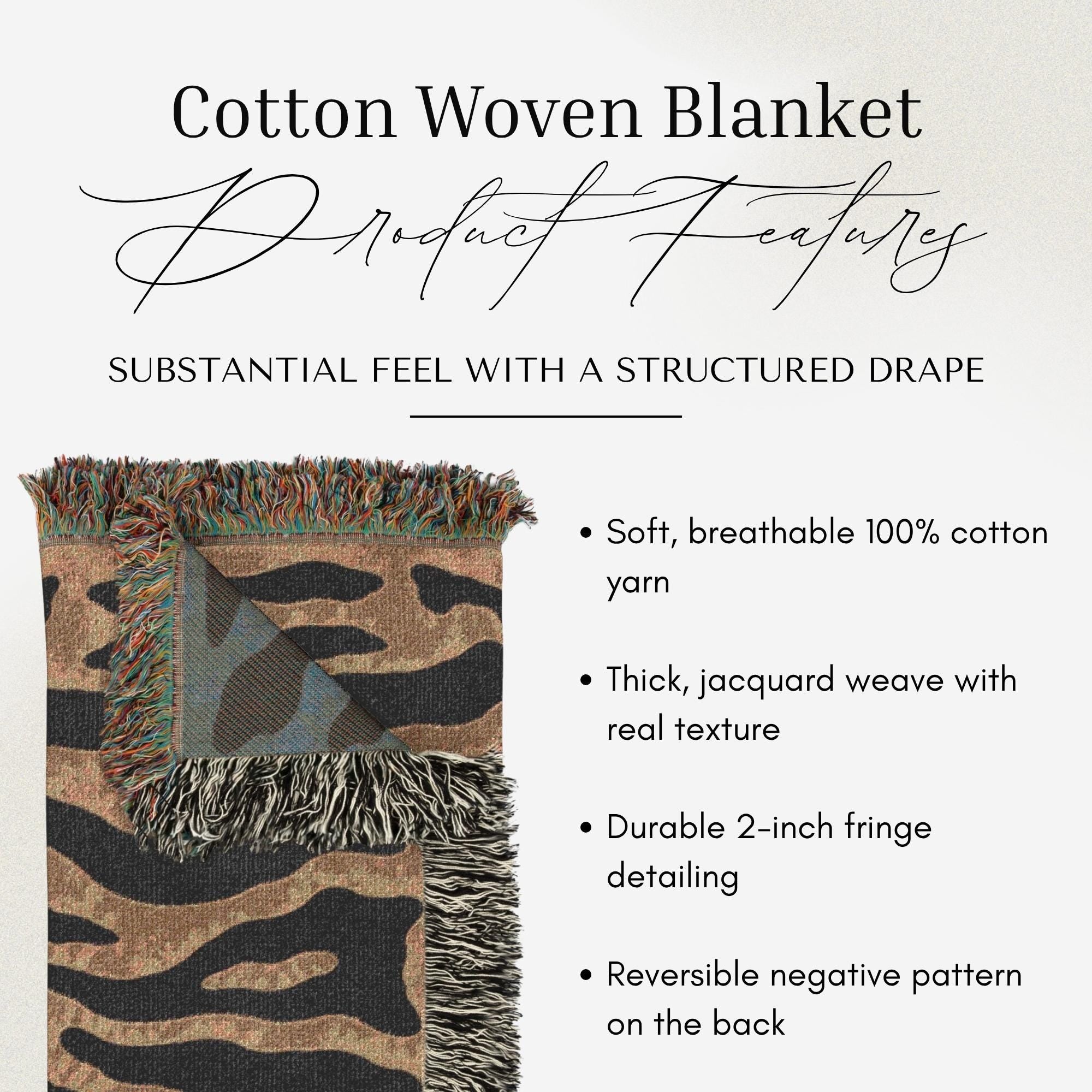 Brown Tiger Print Woven Blanket