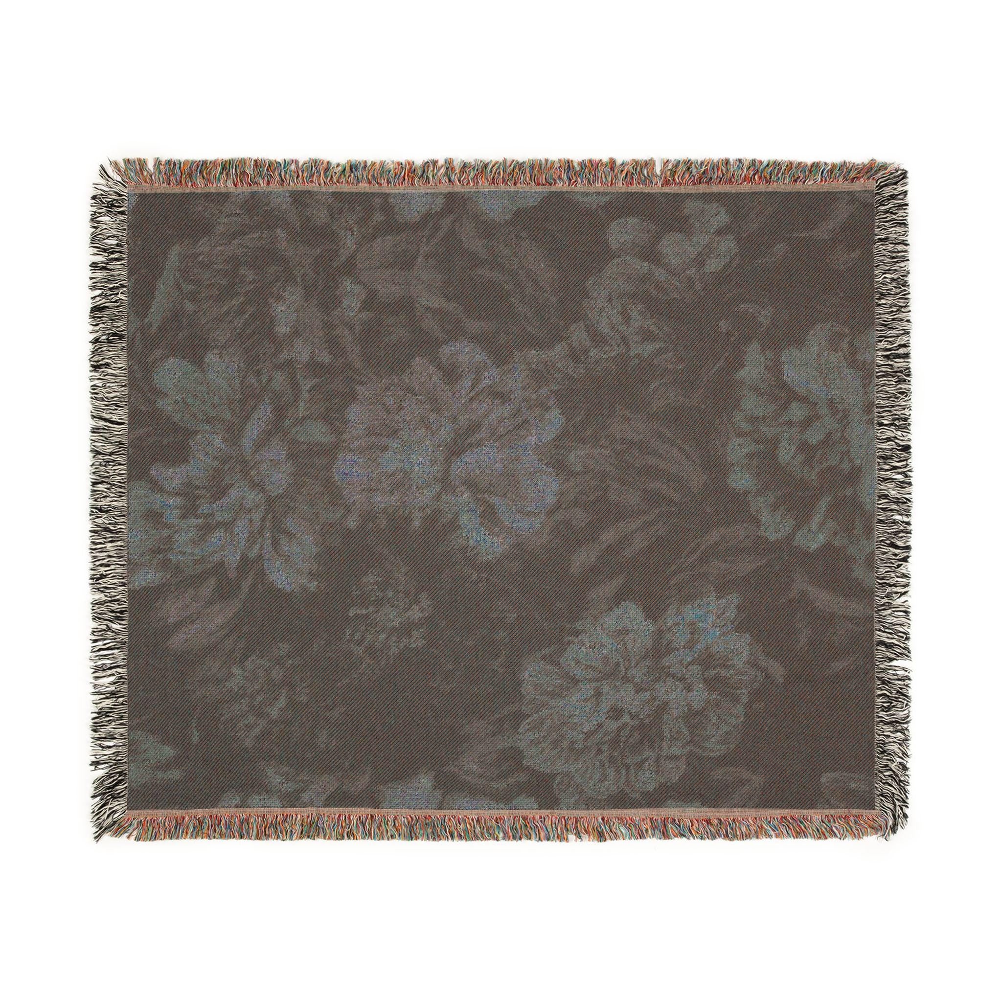 Moody Mauve Peony Woven Throw