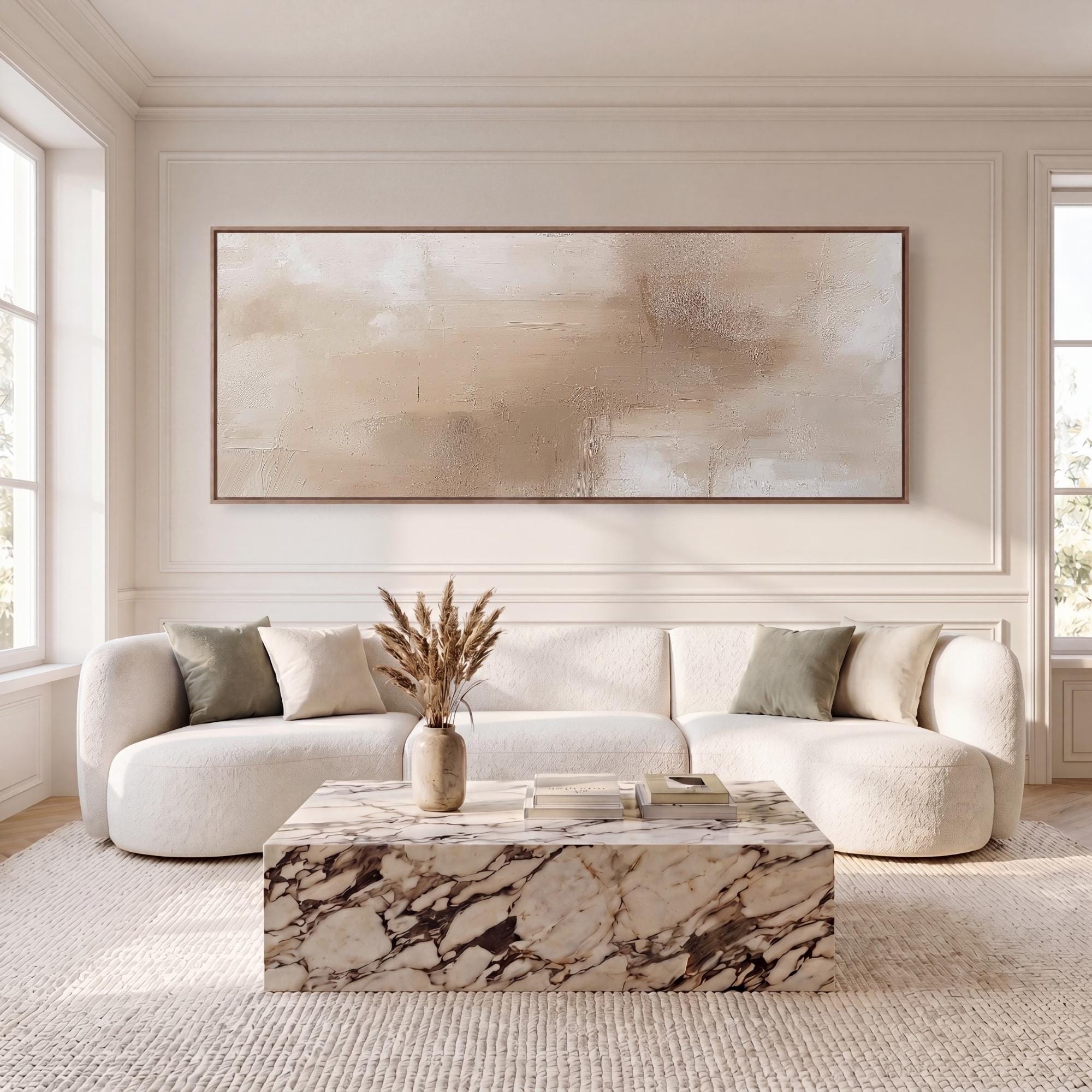 Beige Panoramic Canvas