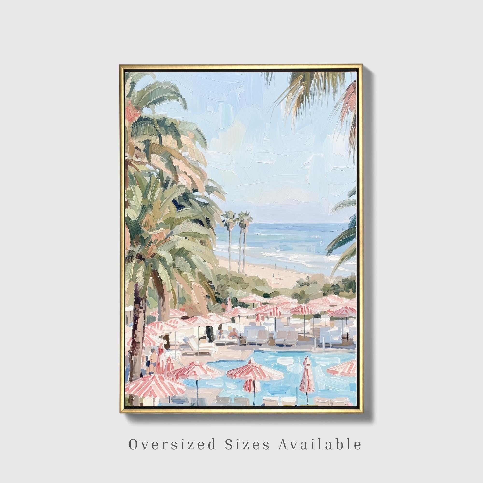 Pink & Blue Beach Day Canvas