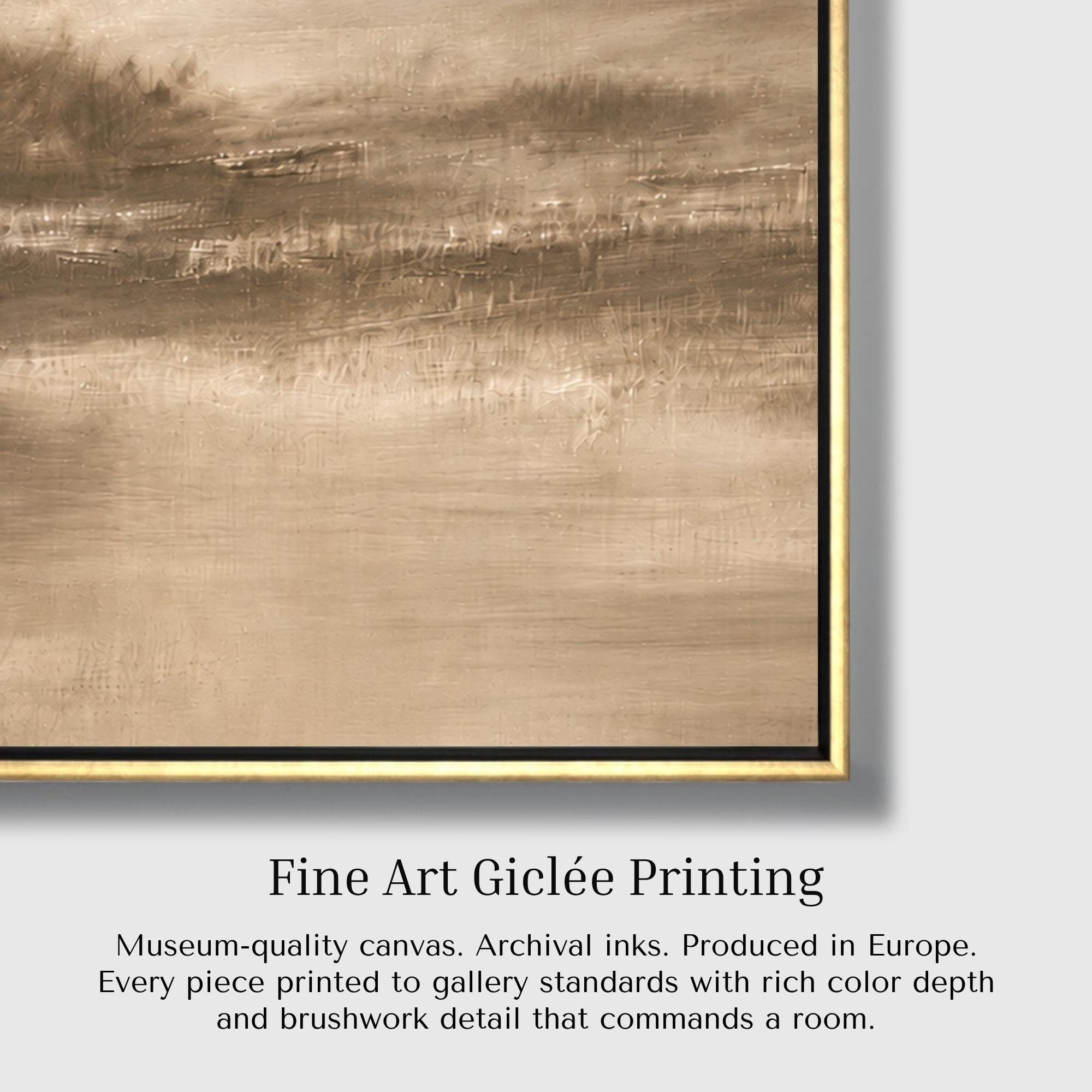Abstract Landscape Canvas | Large Canvas Print - Beige Earth Tone Artwork, Moody Wall Decor