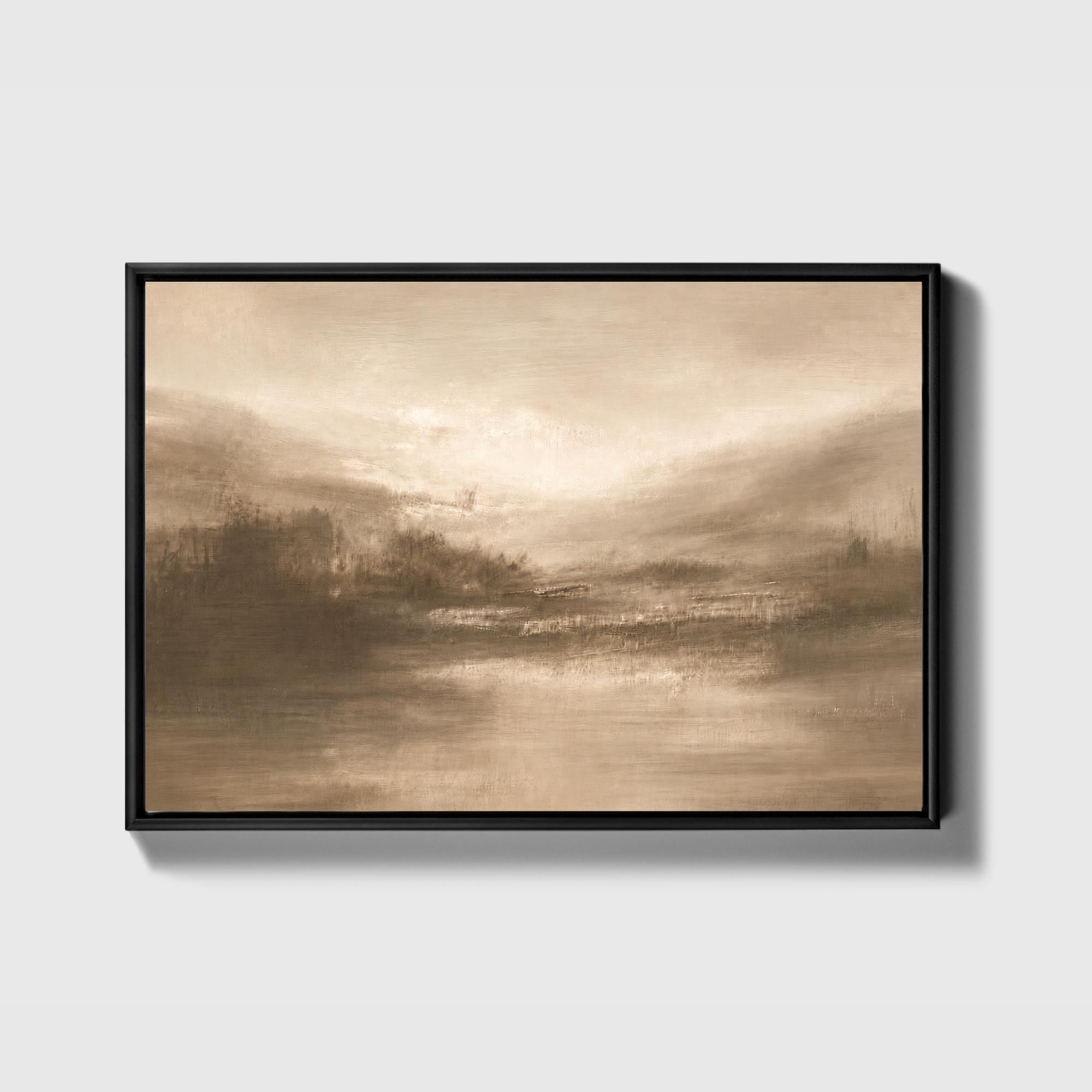 Abstract Landscape Canvas | Large Canvas Print - Beige Earth Tone Artwork, Moody Wall Decor
