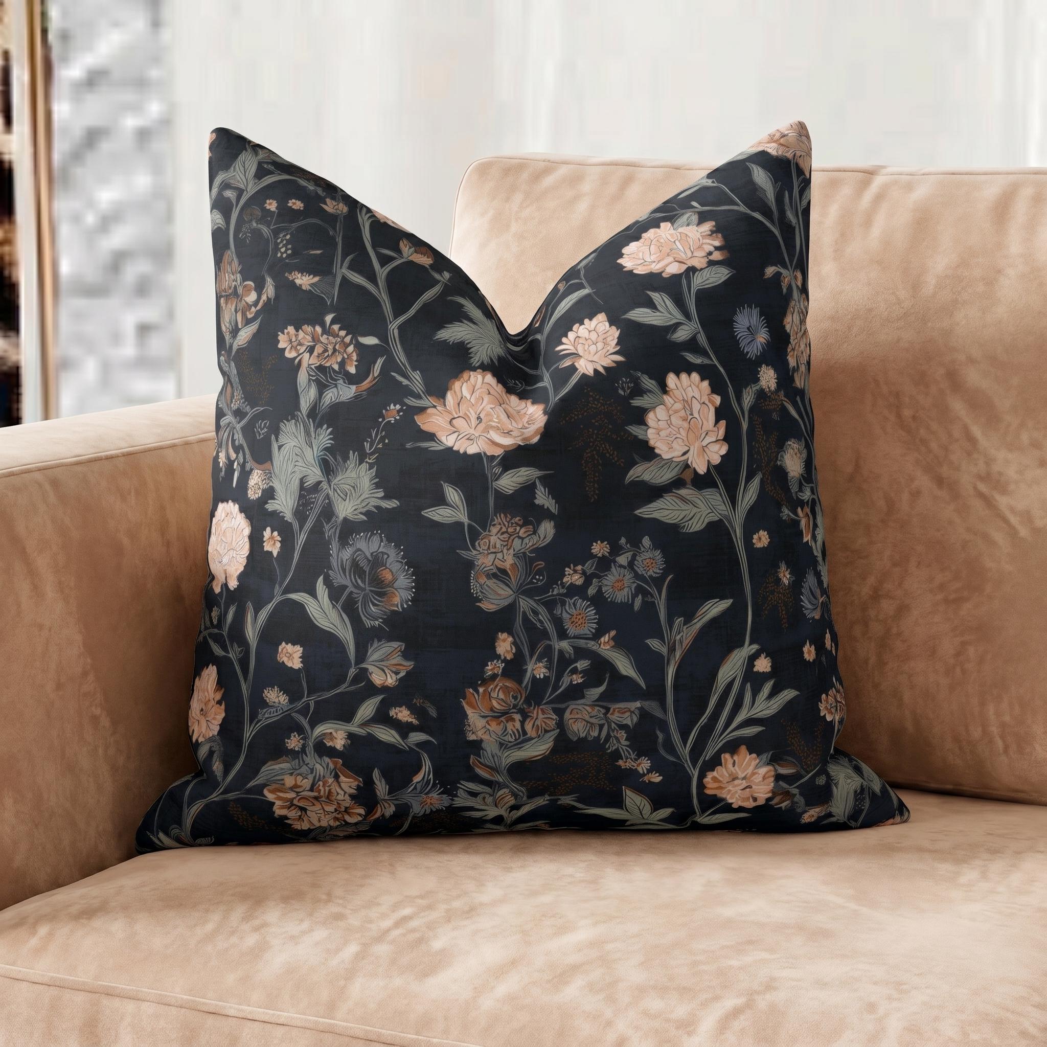 Whimsigoth Baroque Faux Linen Throw Pillow with Insert