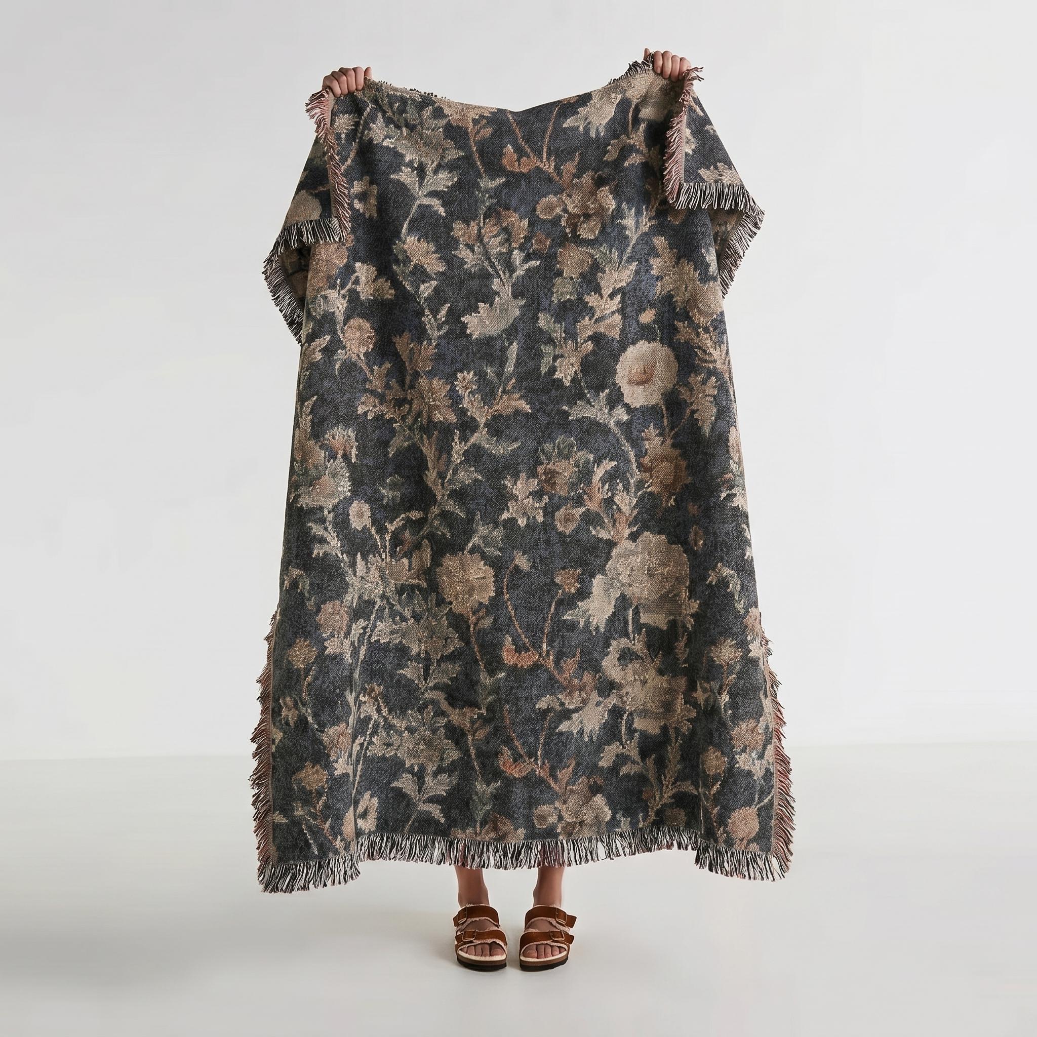 Botanical Baroque Woven Throw Blanket