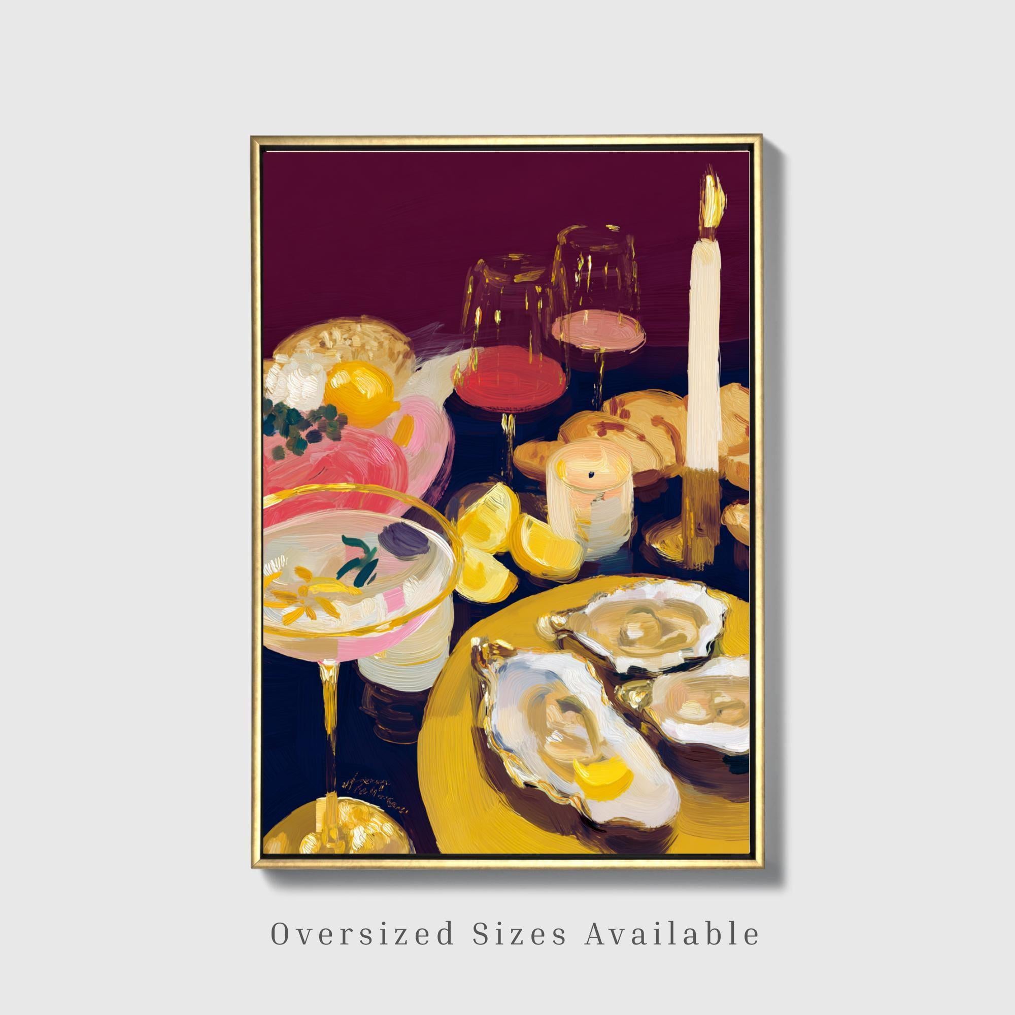 Oysters & Wine Canvas