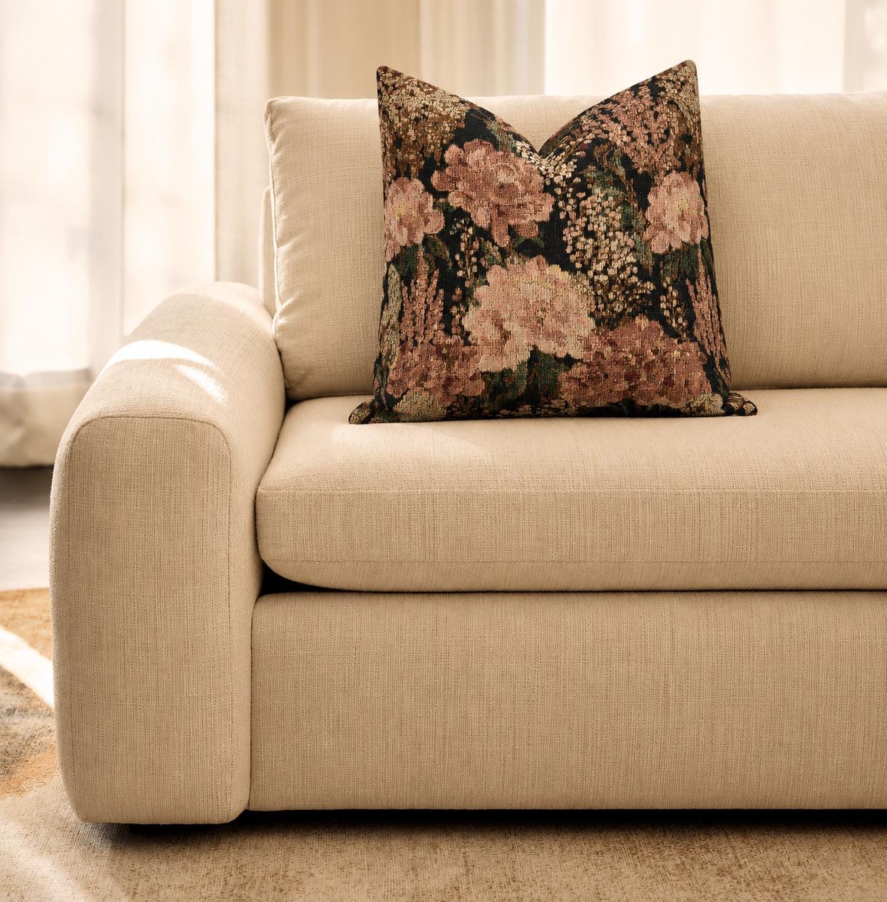 Rose Garden Woven Pillow with Insert 17" X 18"