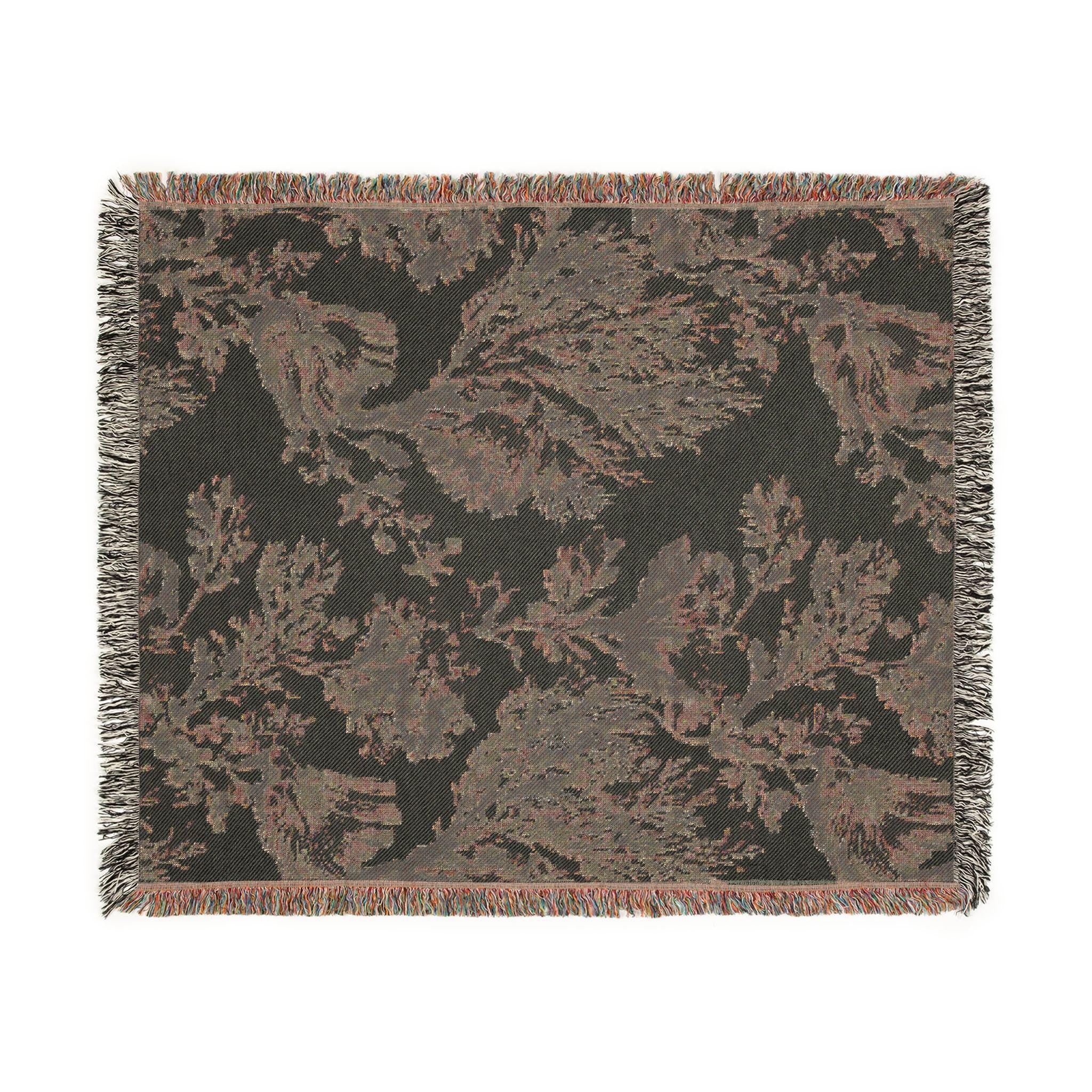 Coastal Chinoiserie Woven Throw Blanket