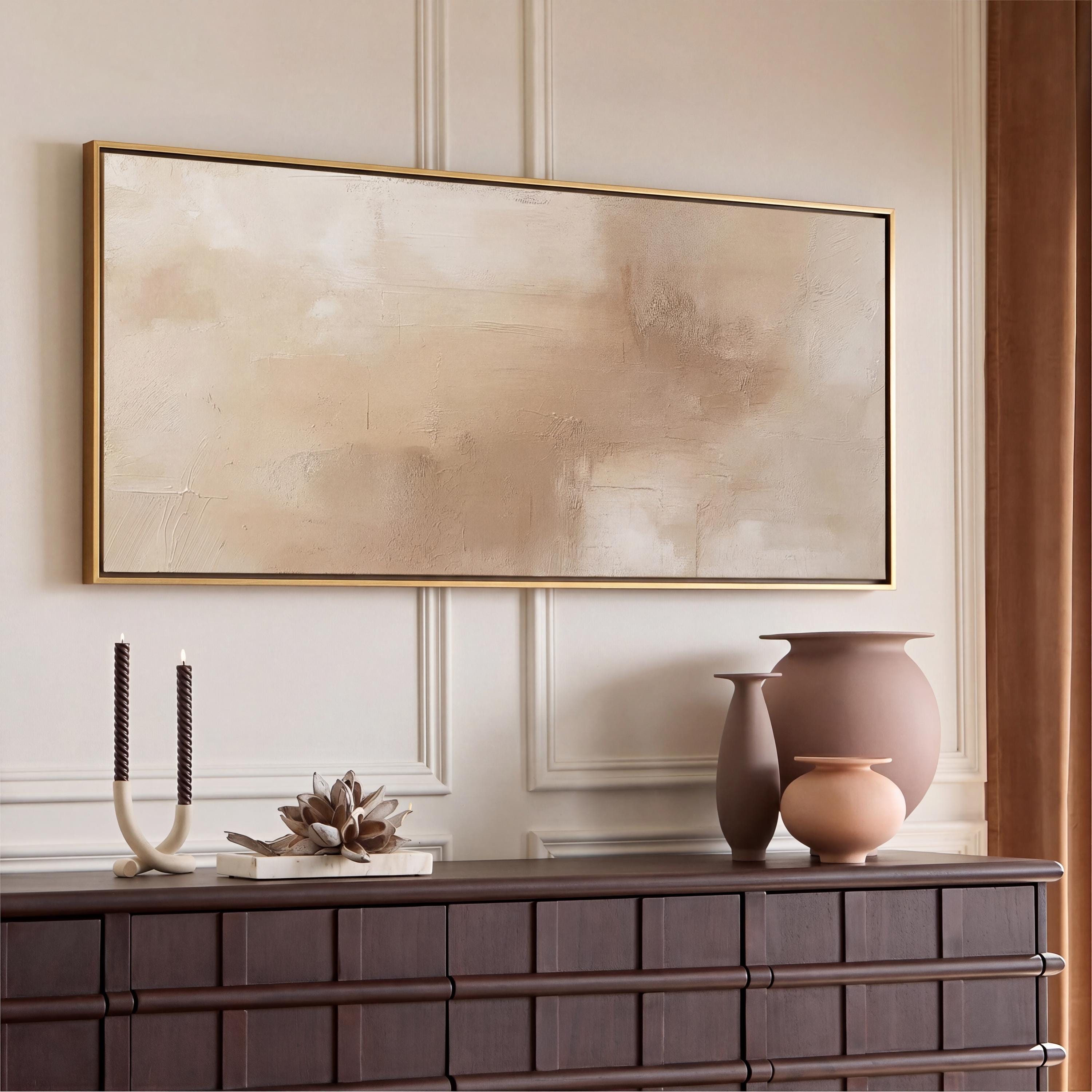 Beige Panoramic Canvas