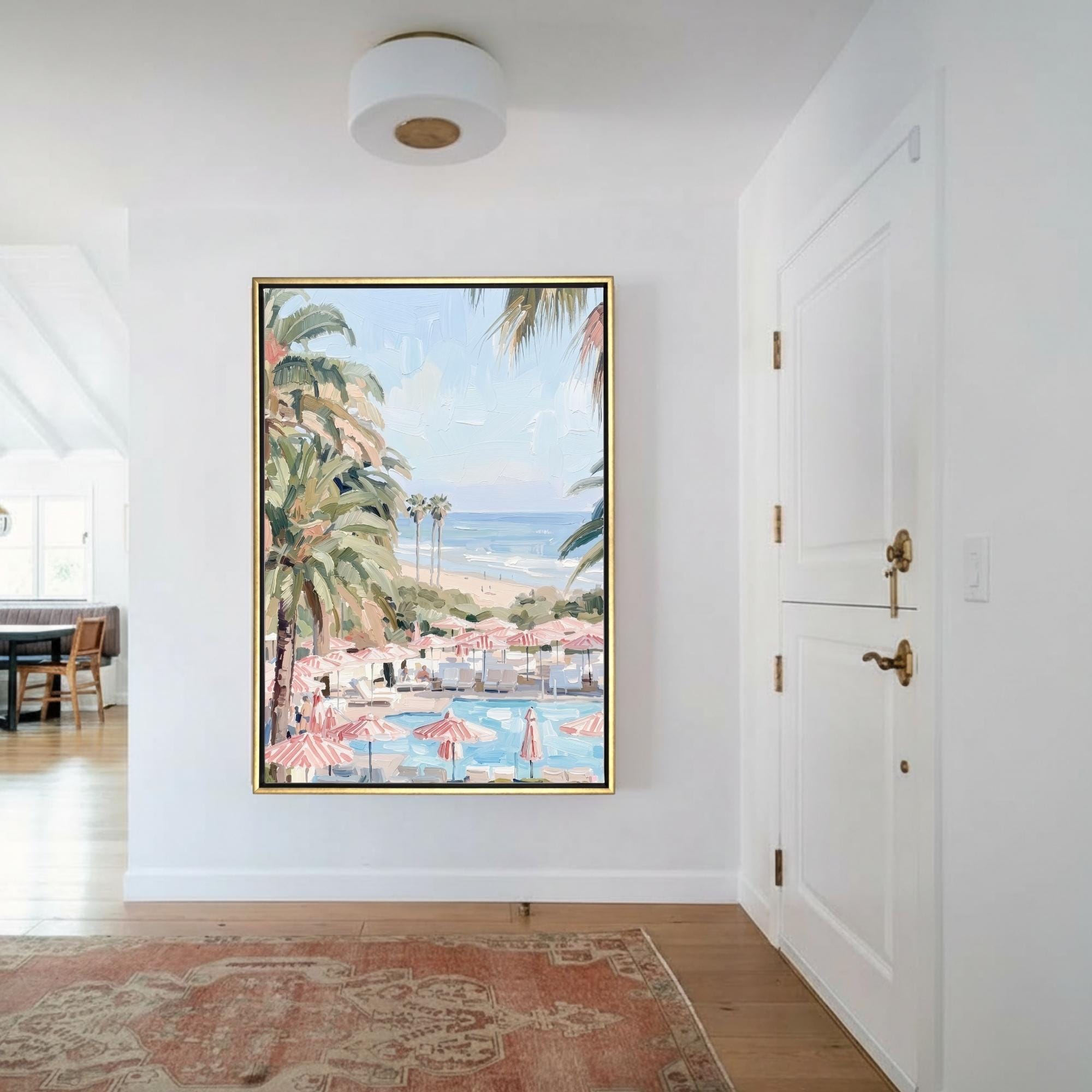 Pink & Blue Beach Day Canvas