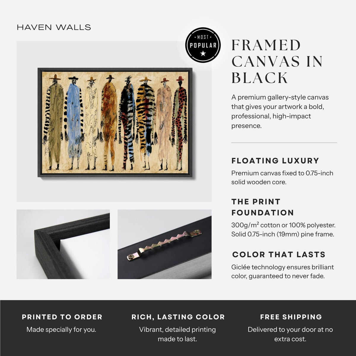 Abstract Fashion Figure Canvas - Haven Walls