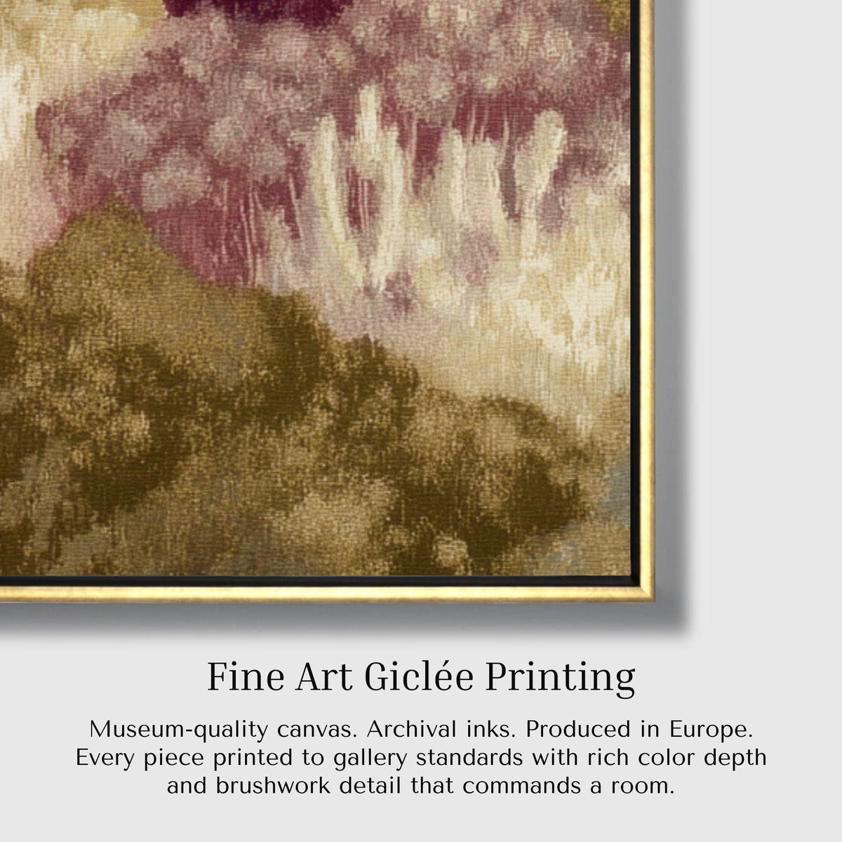 Abstract Floral Canvas, Moody Pink Burgundy Landscape Print 24x36 - Haven Walls