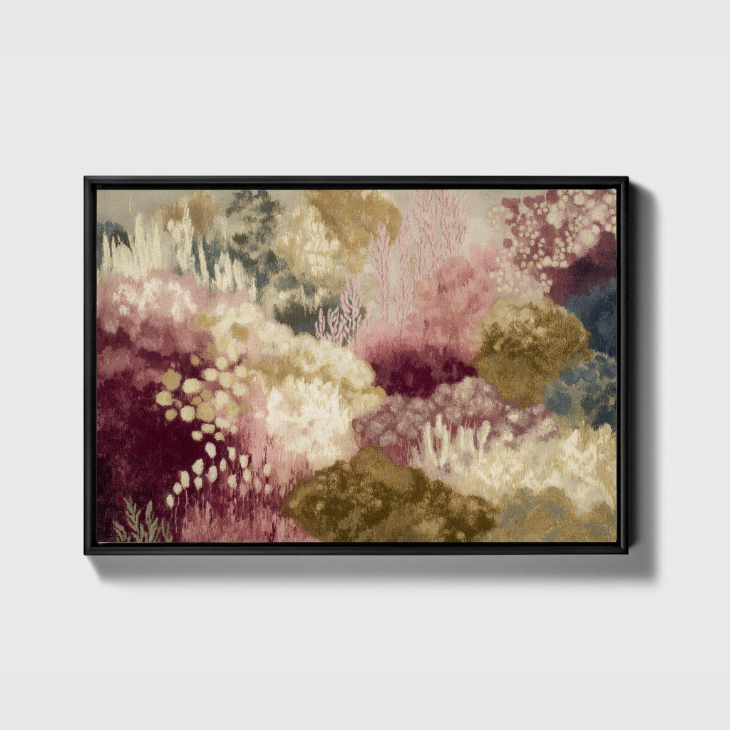 Abstract Floral Canvas, Moody Pink Burgundy Landscape Print 24x36 - Haven Walls