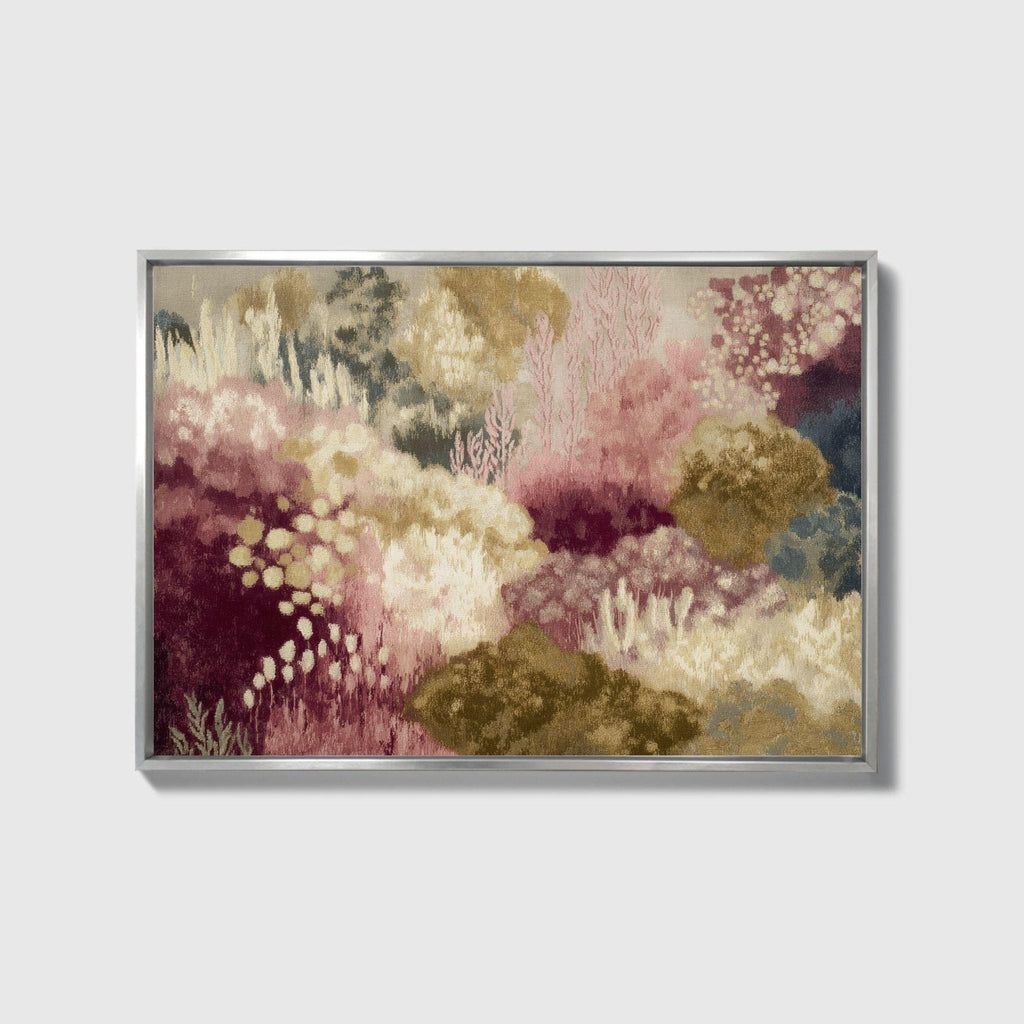 Abstract Floral Canvas, Moody Pink Burgundy Landscape Print 24x36 - Haven Walls
