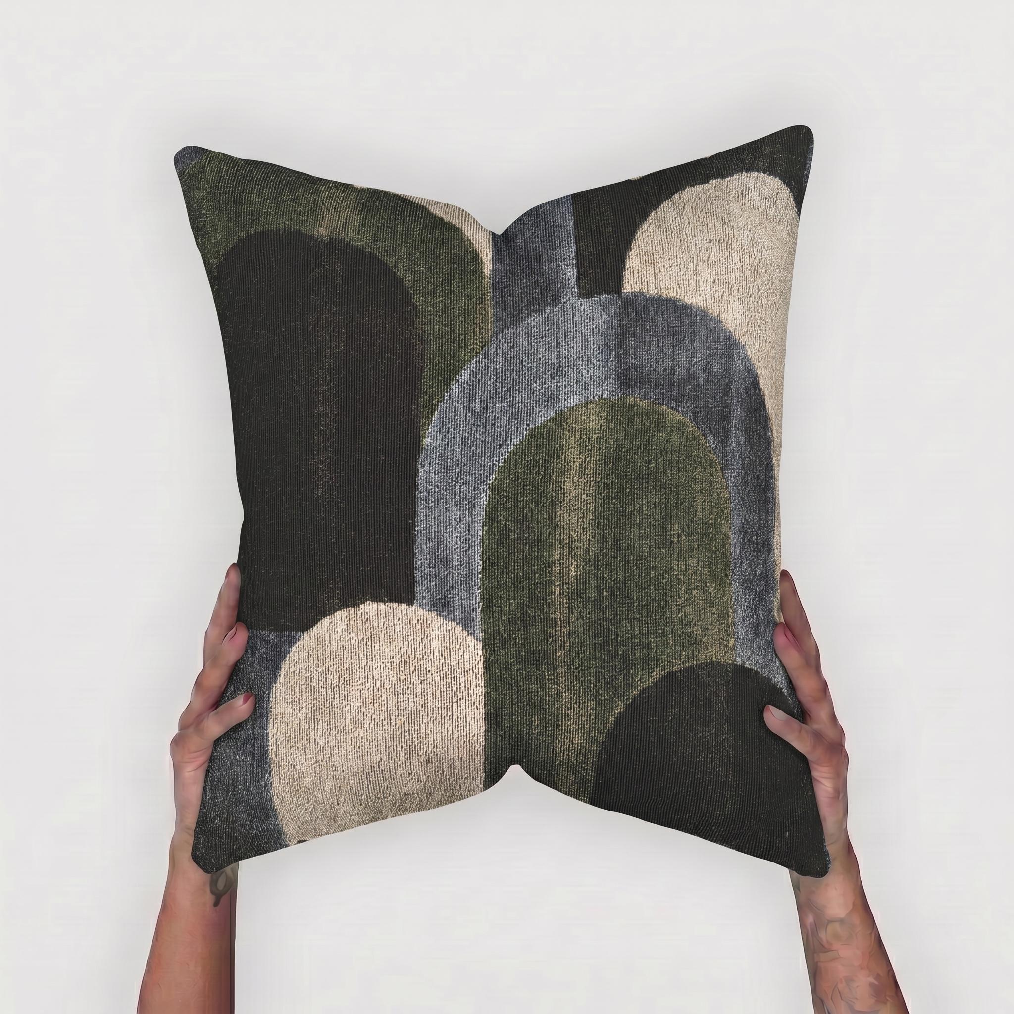 Baby Blue Art Deco Woven Pillow with Insert, 17" x 18" - Haven Walls