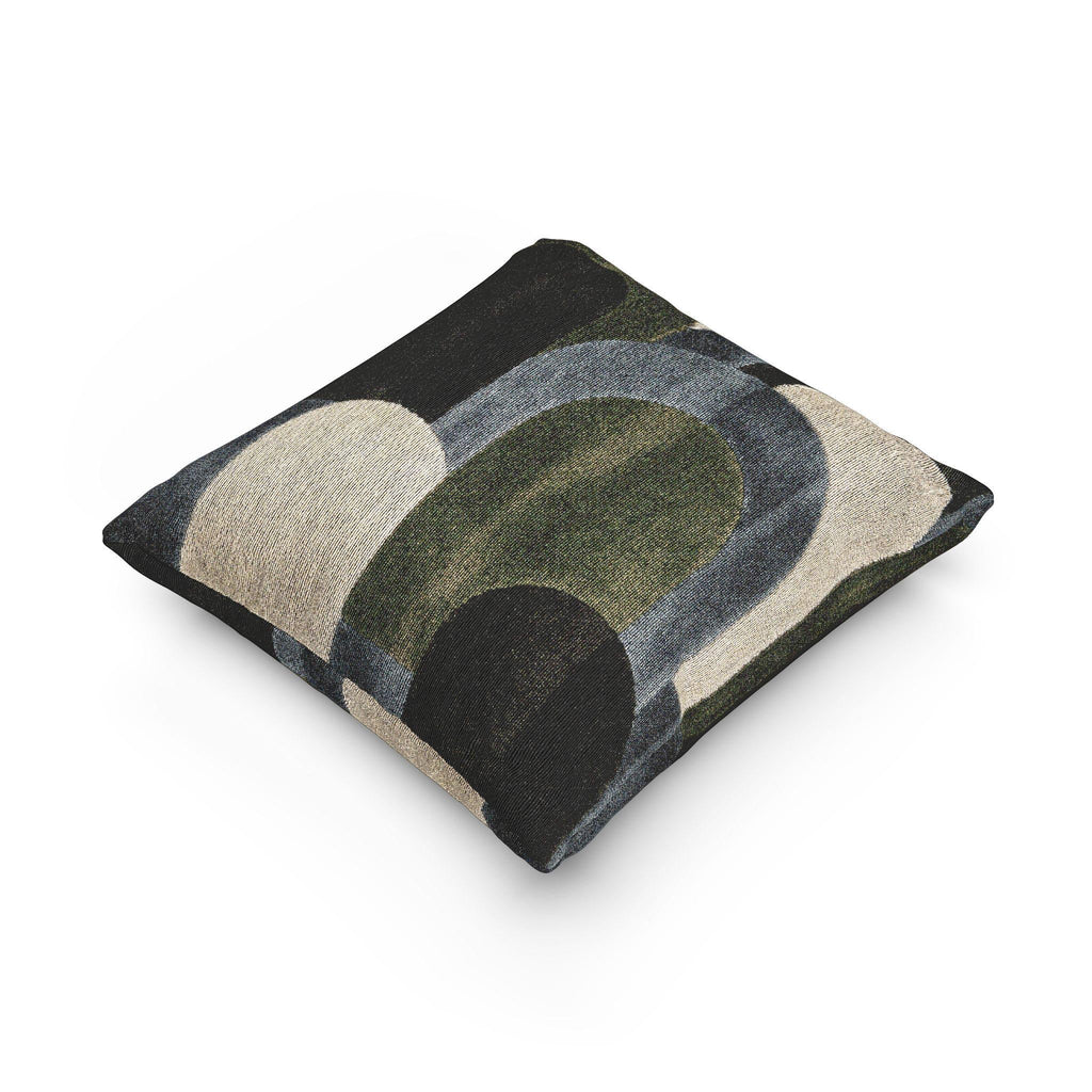 Baby Blue Art Deco Woven Pillow with Insert, 17" x 18" - Haven Walls