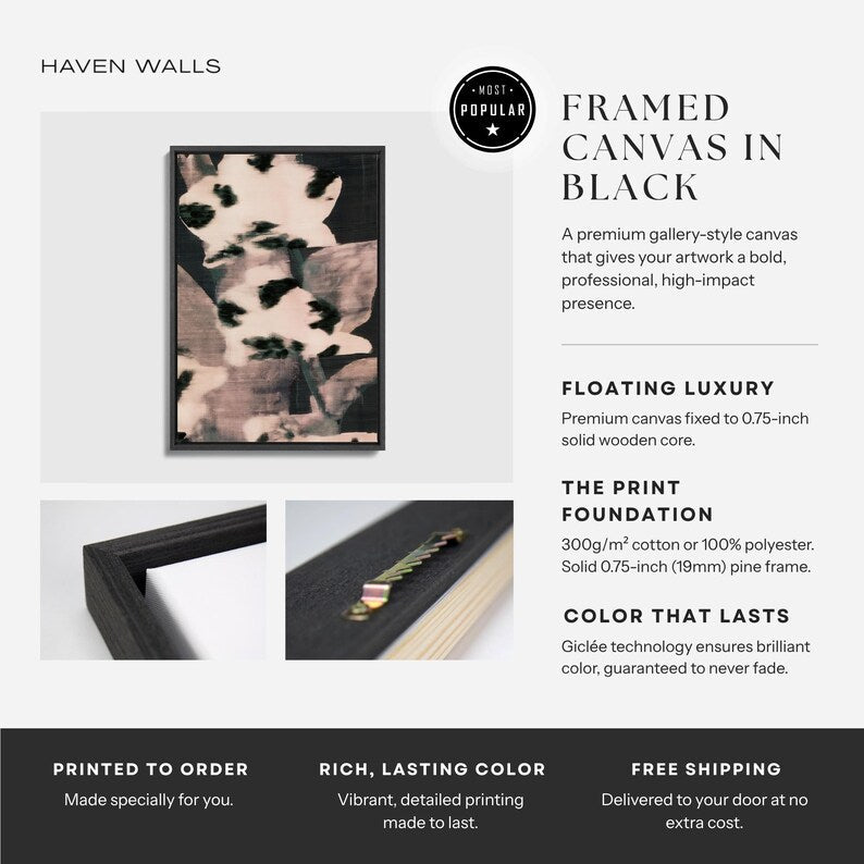 Black Blush Orchid Animal Print Giclée Canvas - Haven Walls