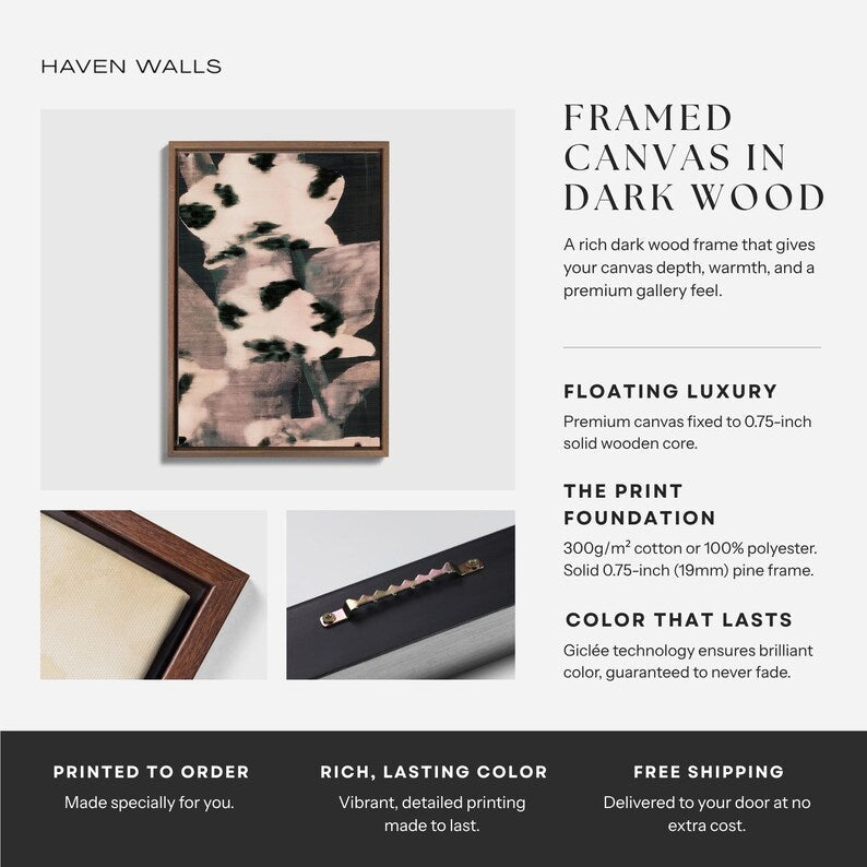 Black Blush Orchid Animal Print Giclée Canvas - Haven Walls