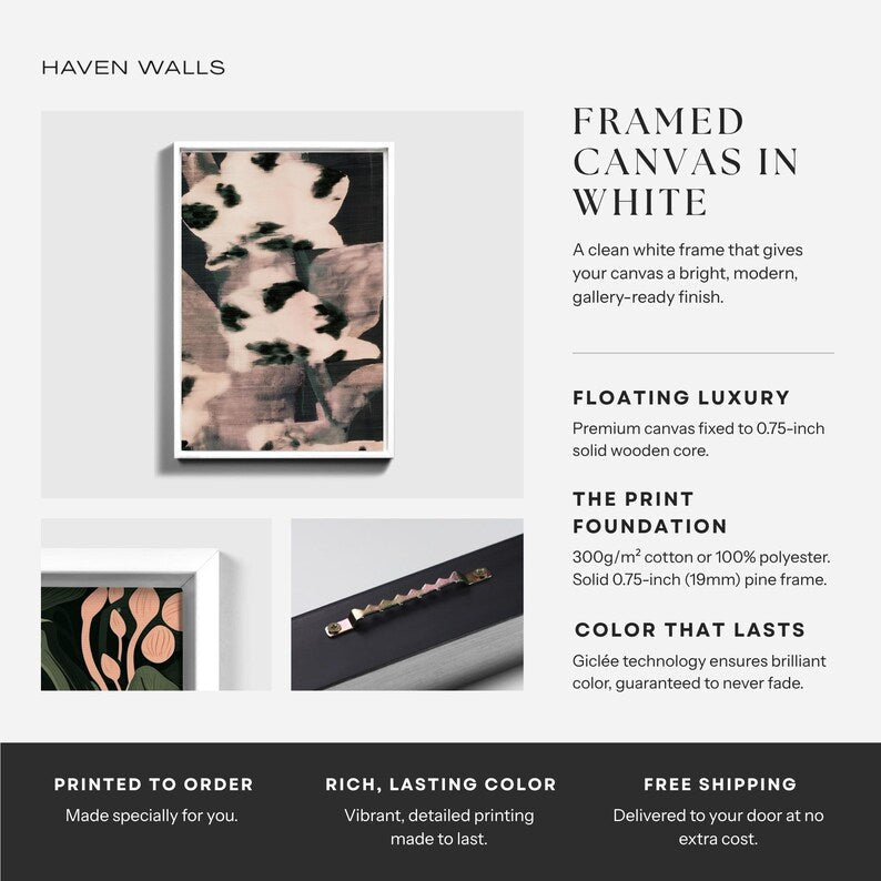 Black Blush Orchid Animal Print Giclée Canvas - Haven Walls