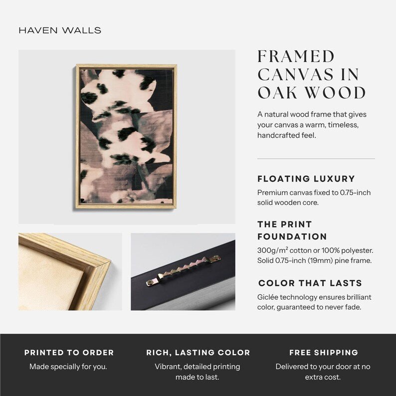 Black Blush Orchid Animal Print Giclée Canvas - Haven Walls