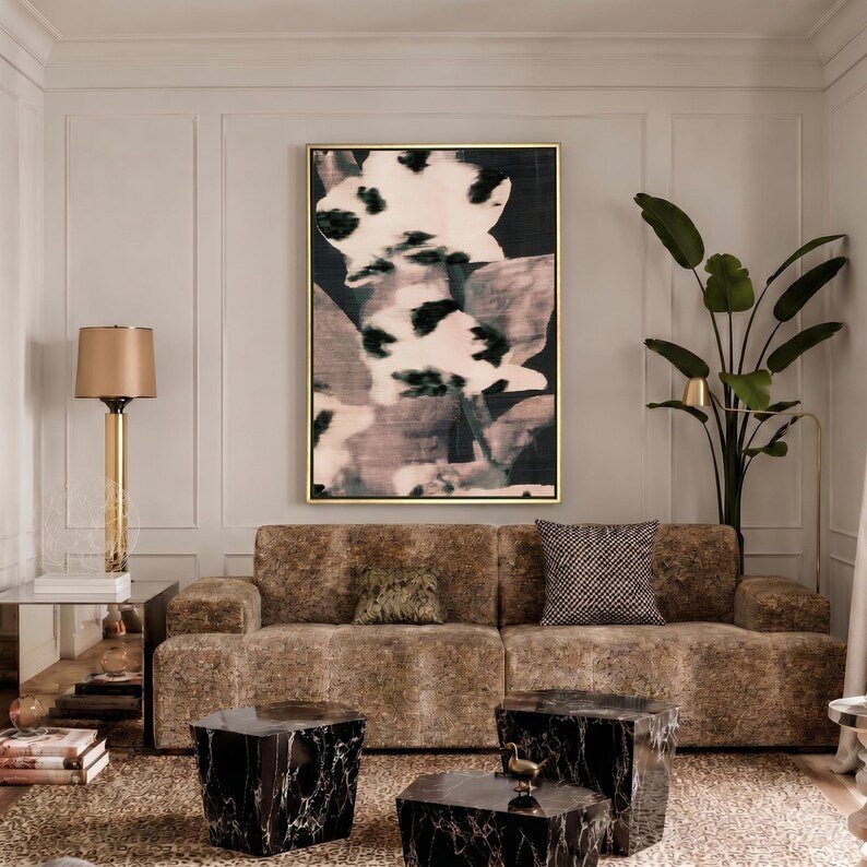 Black Blush Orchid Animal Print Giclée Canvas - Haven Walls