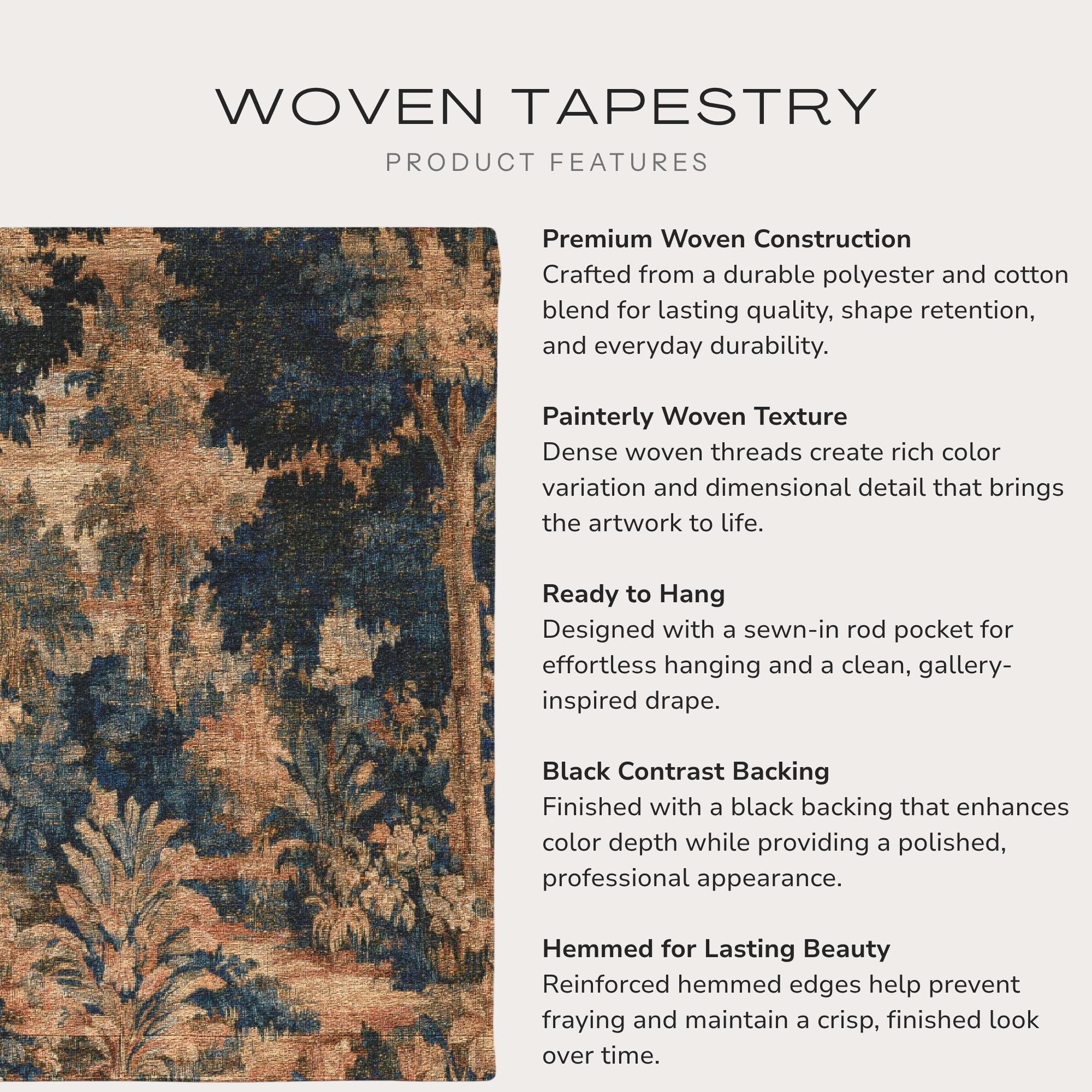Blue & Rust Woven Wall Tapestry - Haven Walls
