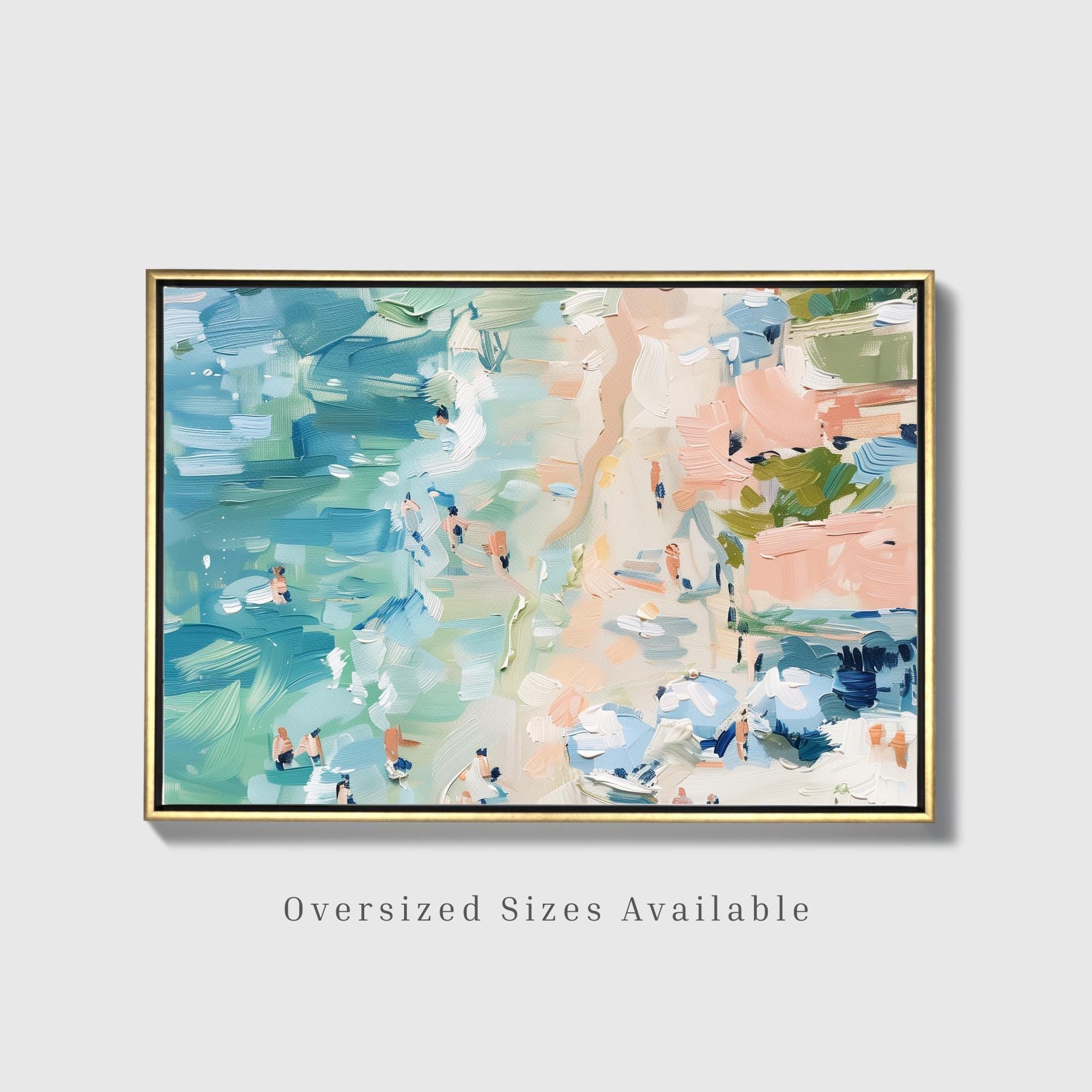 Blue & Sand Beach Canvas - Haven Walls