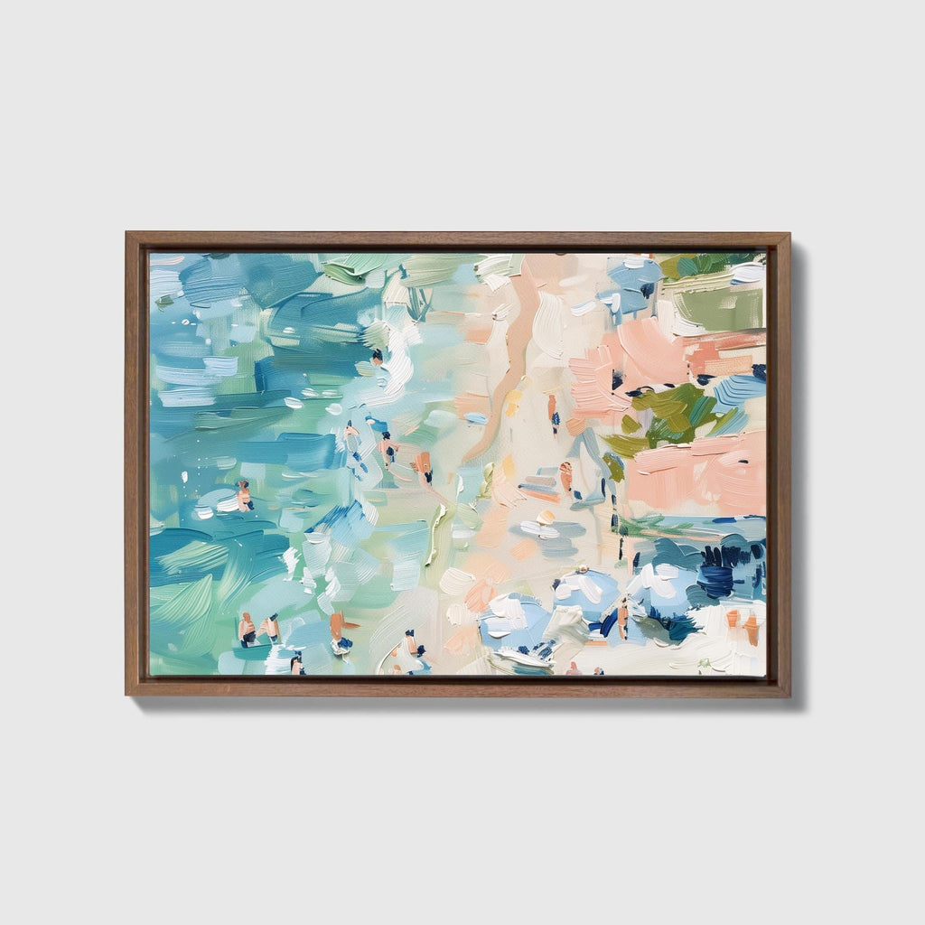 Blue & Sand Beach Canvas - Haven Walls