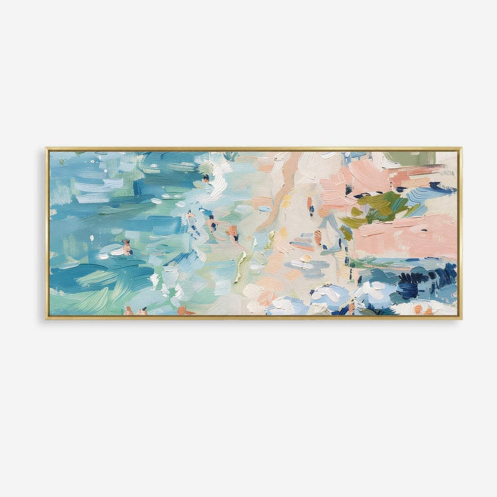 Blue & Sand Panoramic Canvas - Haven Walls