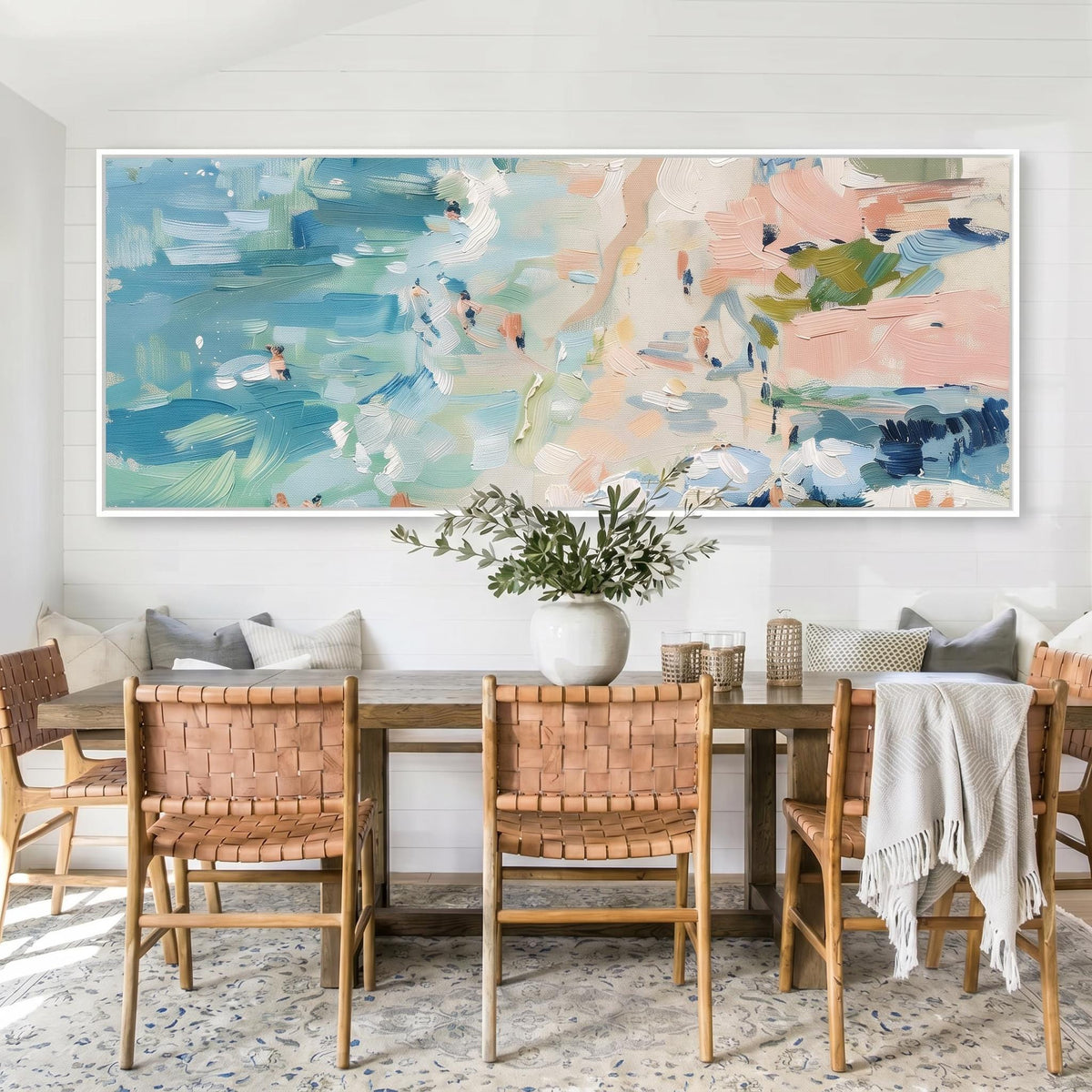 Blue & Sand Panoramic Canvas - Haven Walls