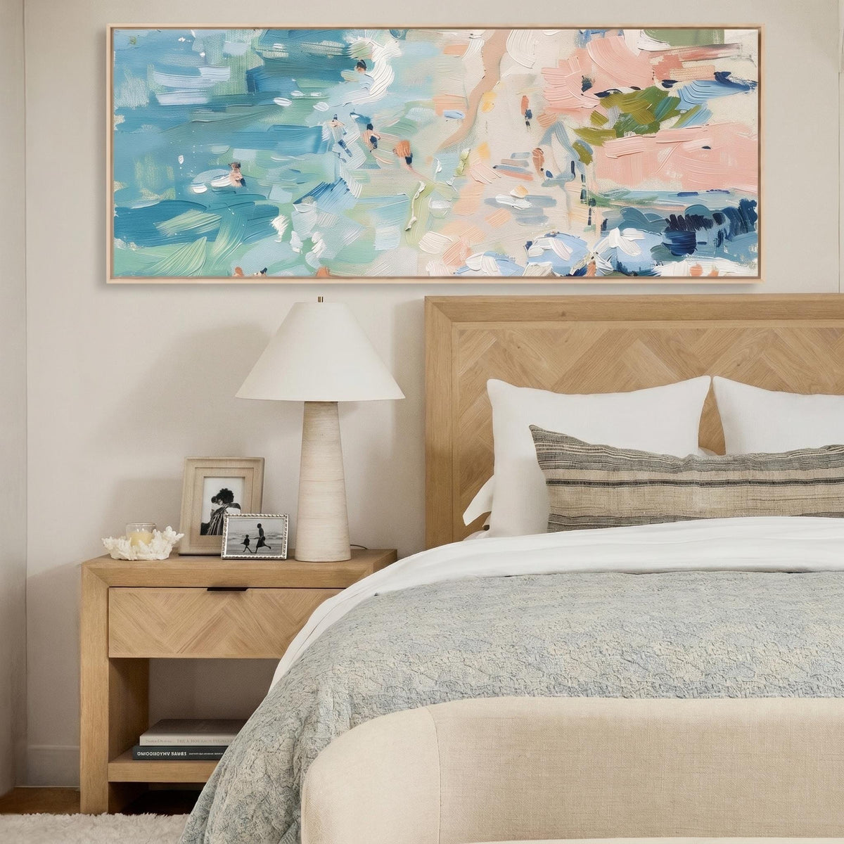 Blue & Sand Panoramic Canvas - Haven Walls